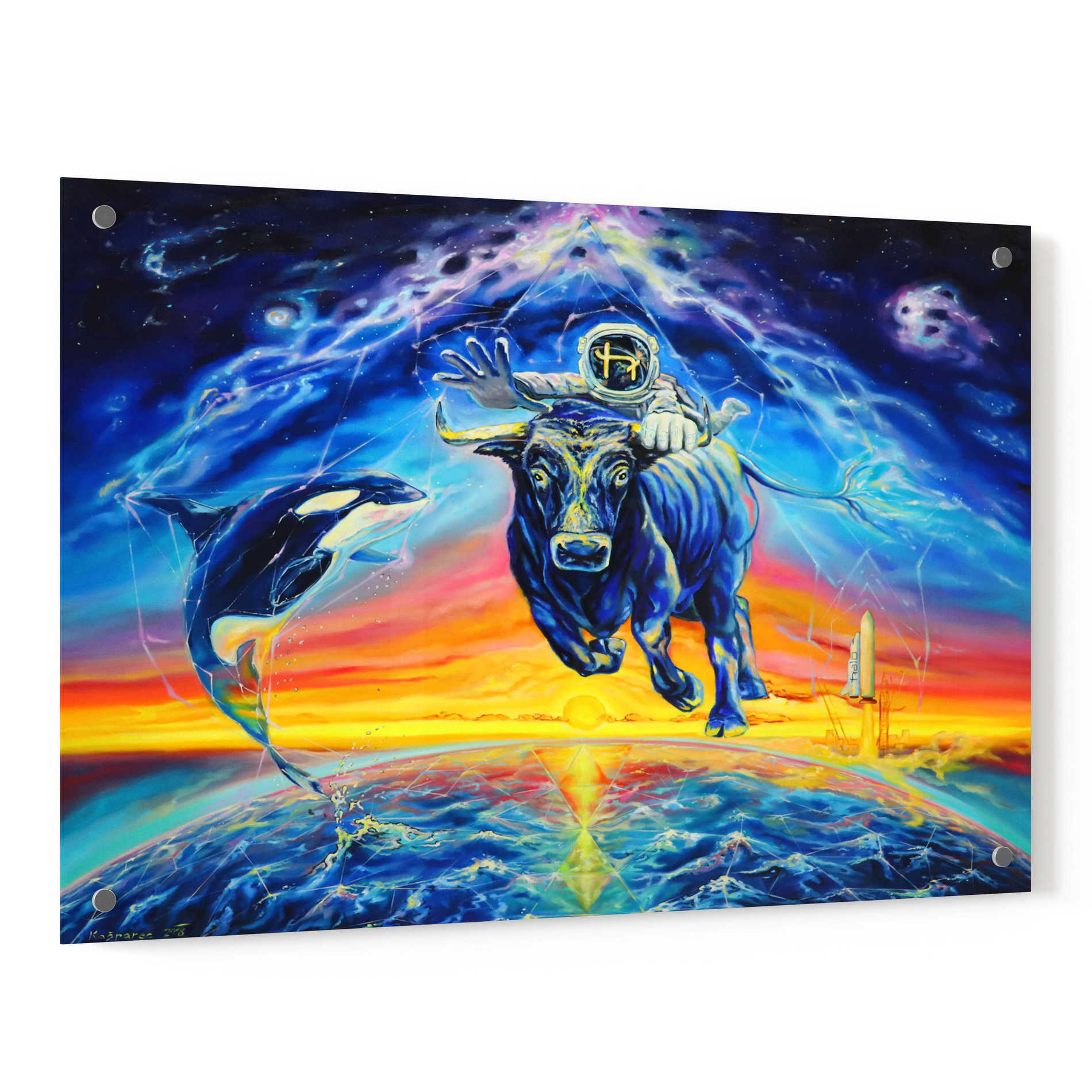 Epic Art 'Halo Bull' by Jan Kasparec, Acrylic Glass Wall Art,36x24