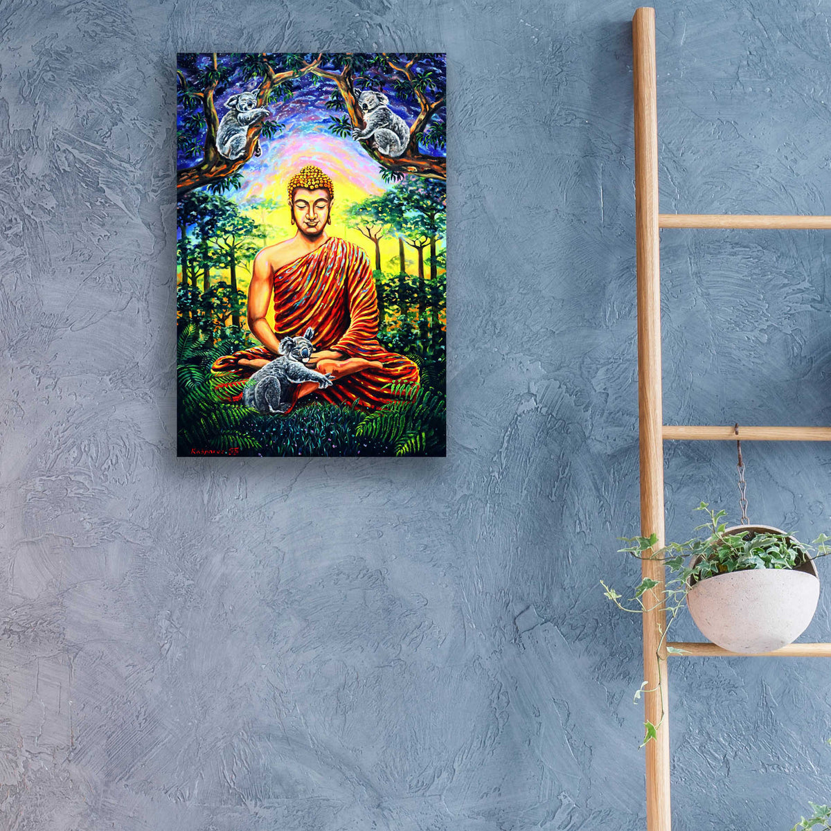 Epic Art 'Buddha Koala ' by Jan Kasparec, Acrylic Glass Wall Art,16x24