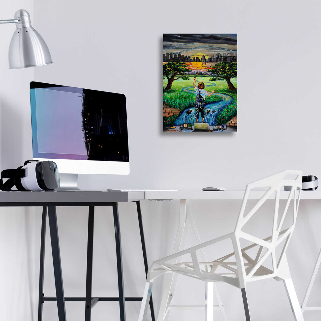 Epic Art 'Boy And The Wall' by Jan Kasparec, Acrylic Glass Wall Art,12x16