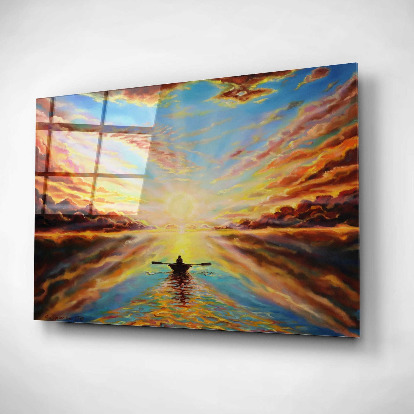 Epic Art 'Boat Sunset ' by Jan Kasparec, Acrylic Glass Wall Art,16x12
