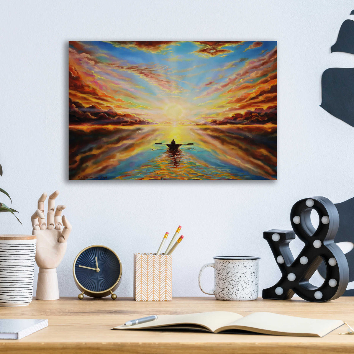 Epic Art 'Boat Sunset ' by Jan Kasparec, Acrylic Glass Wall Art,16x12