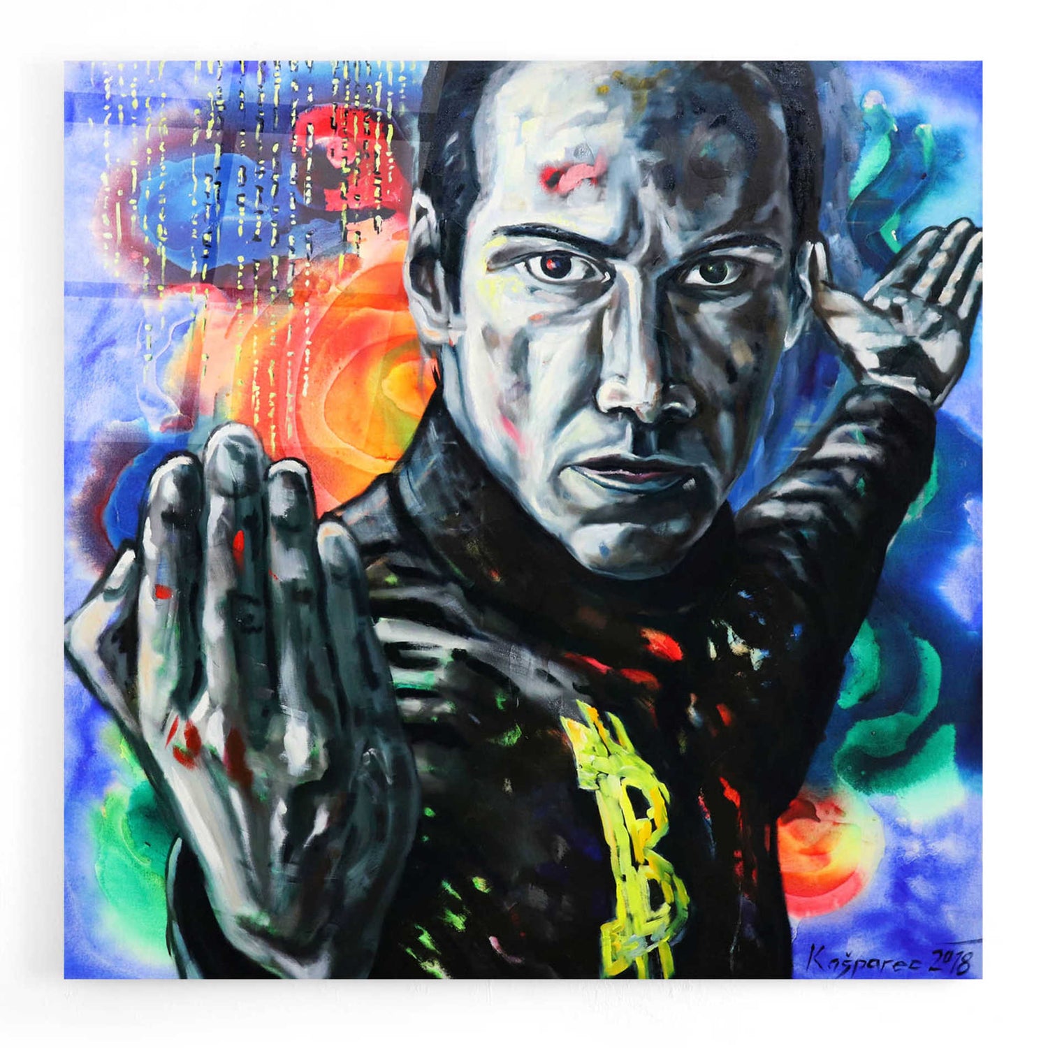 Epic Art 'Bitcoin Warrior' by Jan Kasparec, Acrylic Glass Wall Art