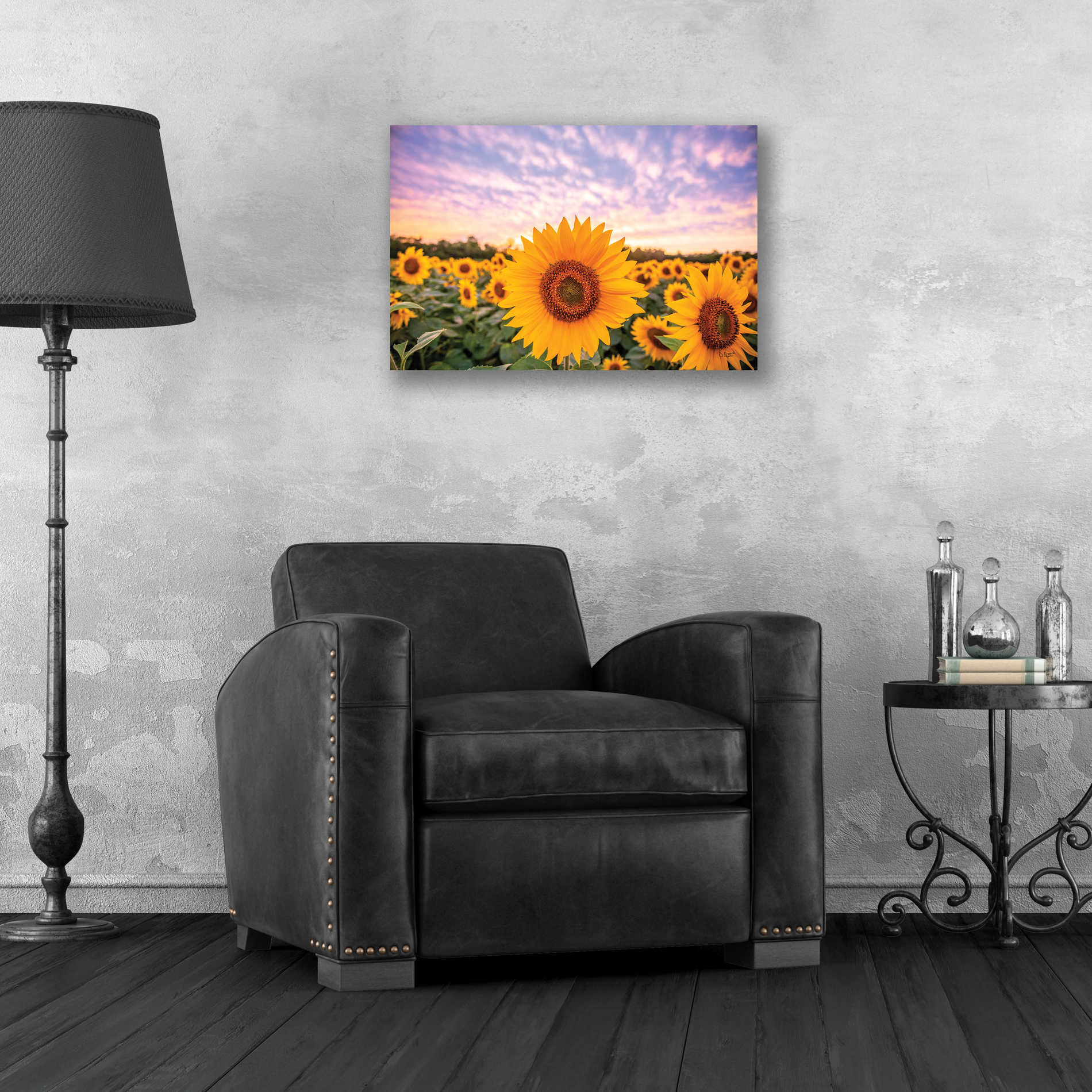 Epic Art 'Sunflower Sunset' by Donnie Quillen, Acrylic Glass Wall Art,24x16