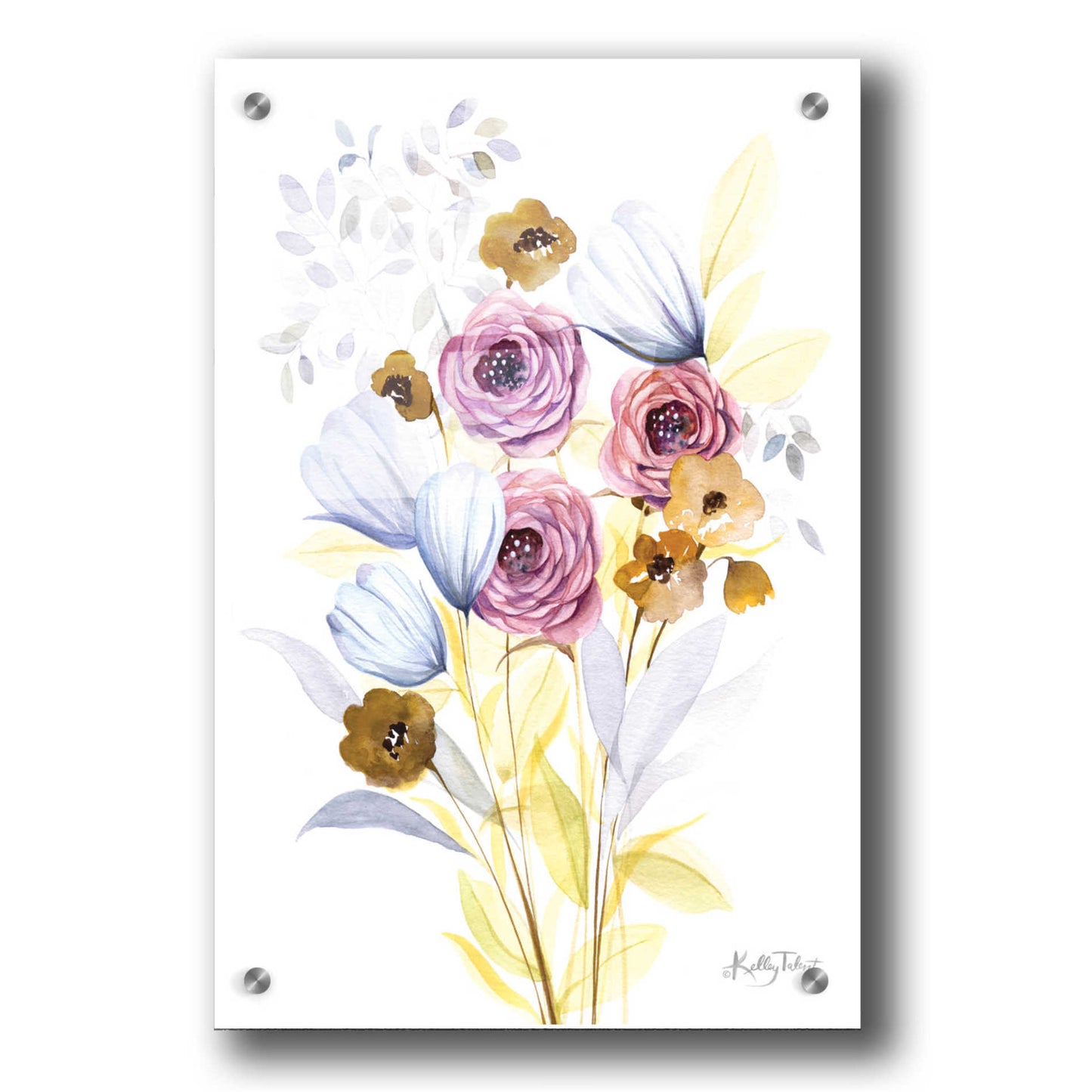 Epic Art 'Morning Wildflowers' by Kelley Talent, Acrylic Glass Wall Art,24x36