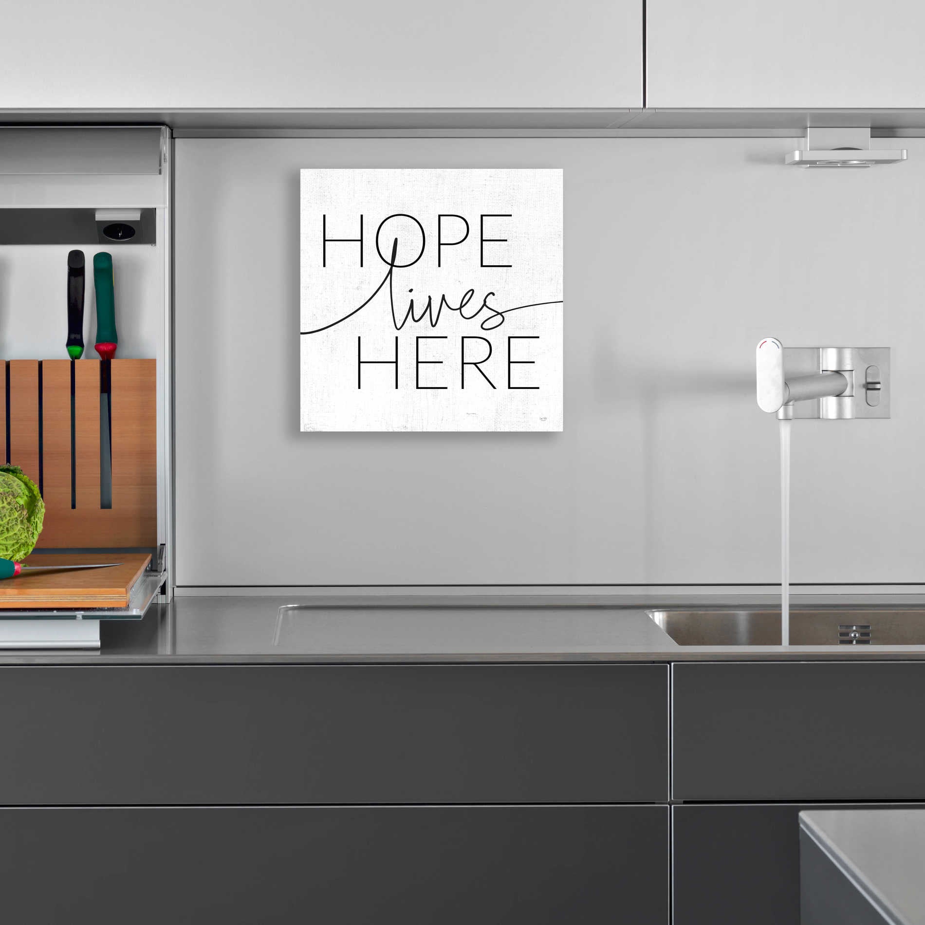 Epic Art 'Hope Lives Here' by Lux + Me, Acrylic Glass Wall Art,12x12