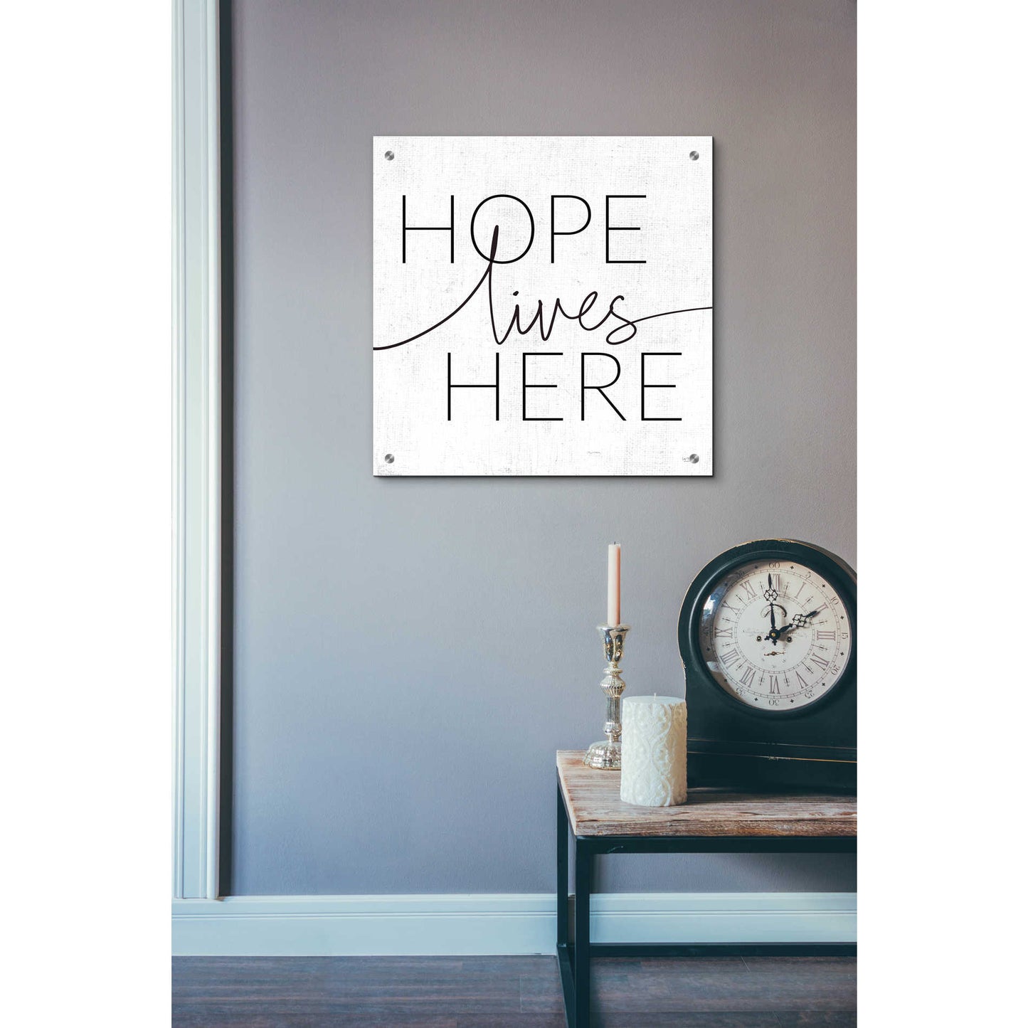 Epic Art 'Hope Lives Here' by Lux + Me, Acrylic Glass Wall Art,24x24