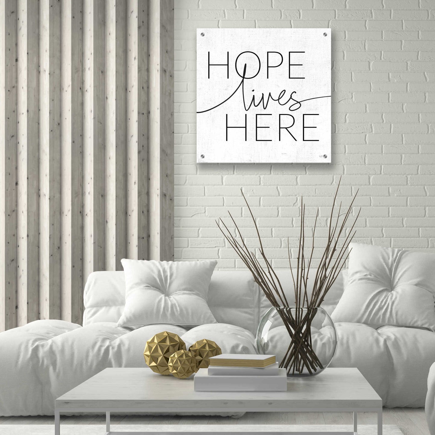 Epic Art 'Hope Lives Here' by Lux + Me, Acrylic Glass Wall Art,24x24