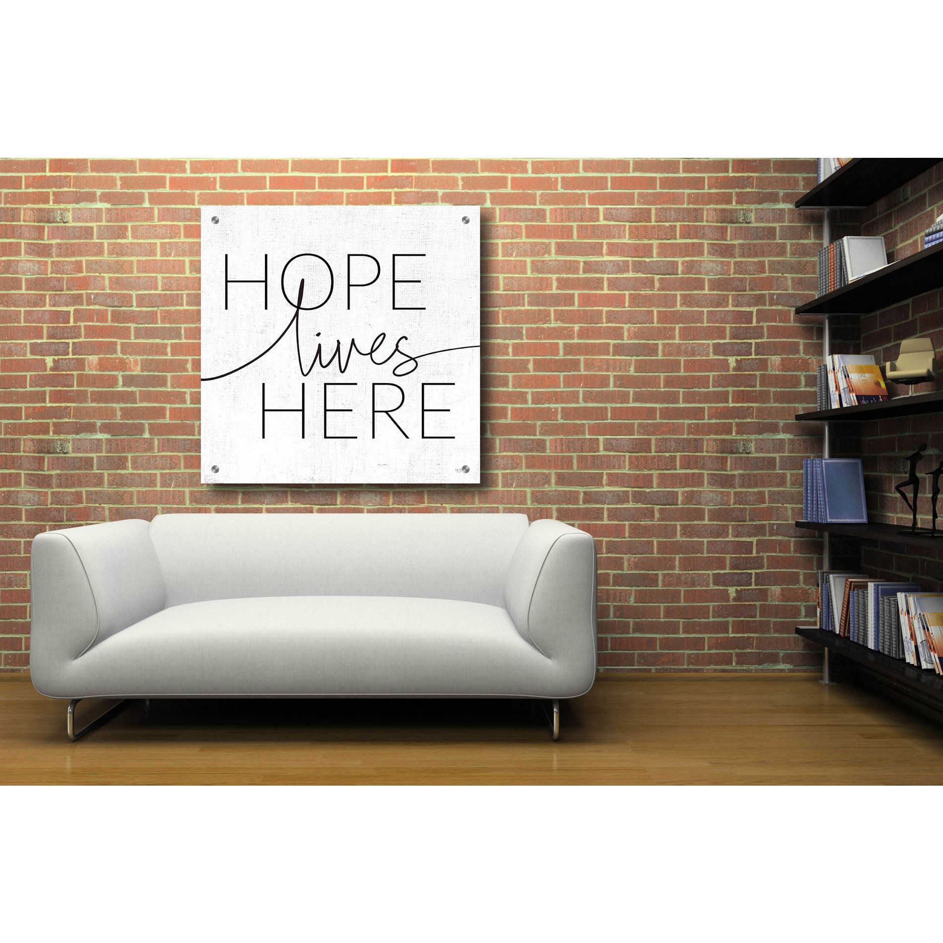 Epic Art 'Hope Lives Here' by Lux + Me, Acrylic Glass Wall Art,36x36