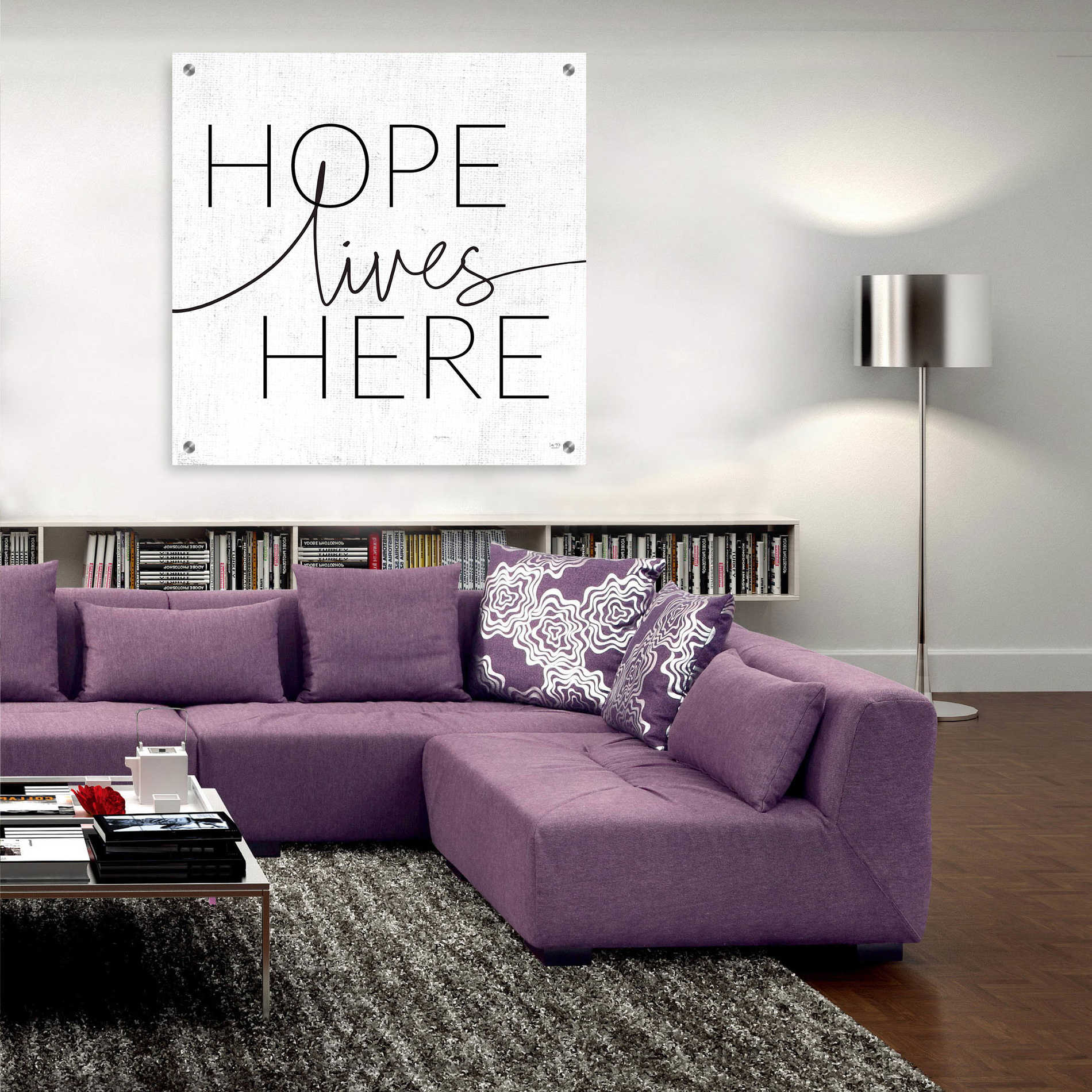 Epic Art 'Hope Lives Here' by Lux + Me, Acrylic Glass Wall Art,36x36