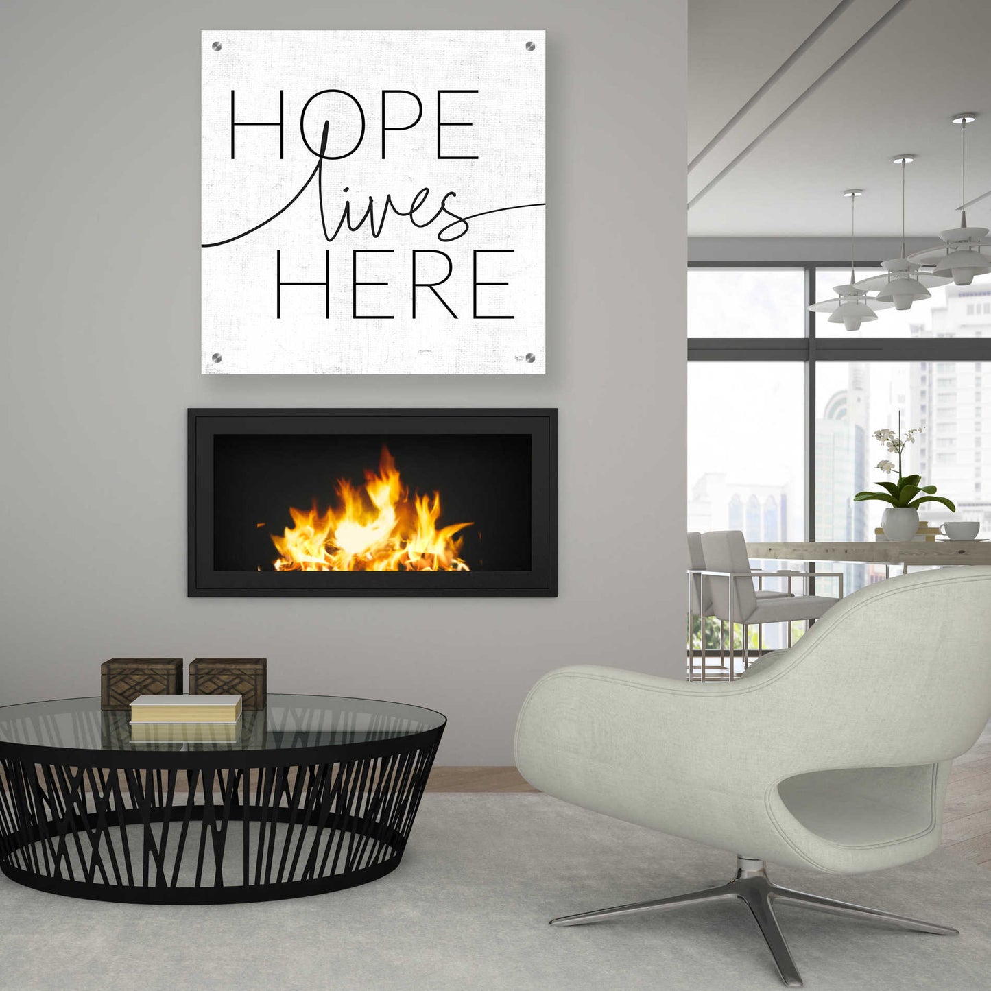 Epic Art 'Hope Lives Here' by Lux + Me, Acrylic Glass Wall Art,36x36