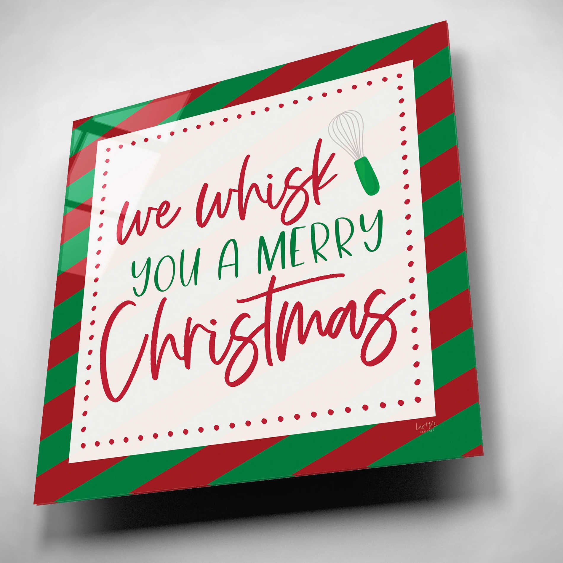 Epic Art 'We Wisk You a Merry Christmas' by Lux + Me, Acrylic Glass Wall Art,12x12