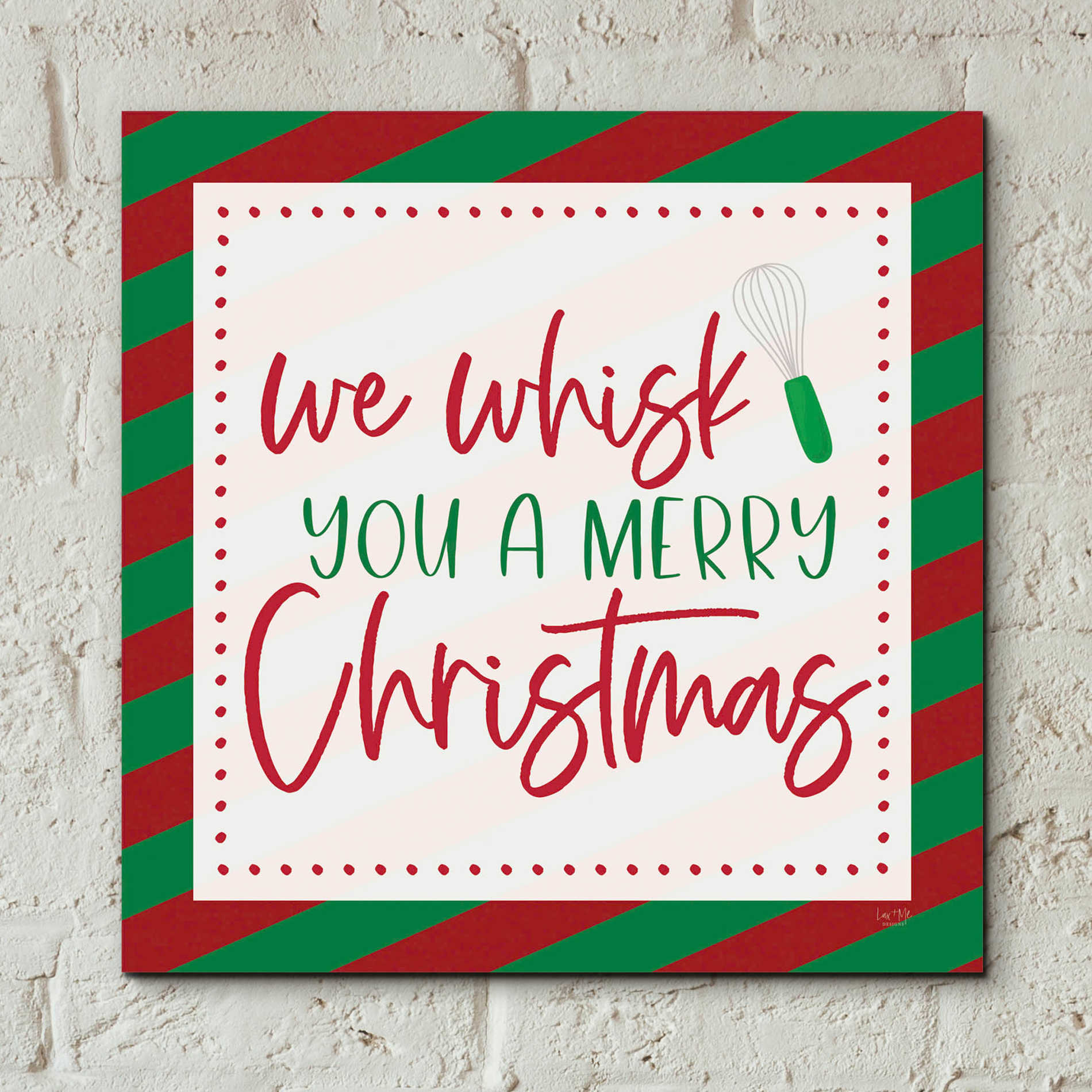 Epic Art 'We Wisk You a Merry Christmas' by Lux + Me, Acrylic Glass Wall Art,12x12