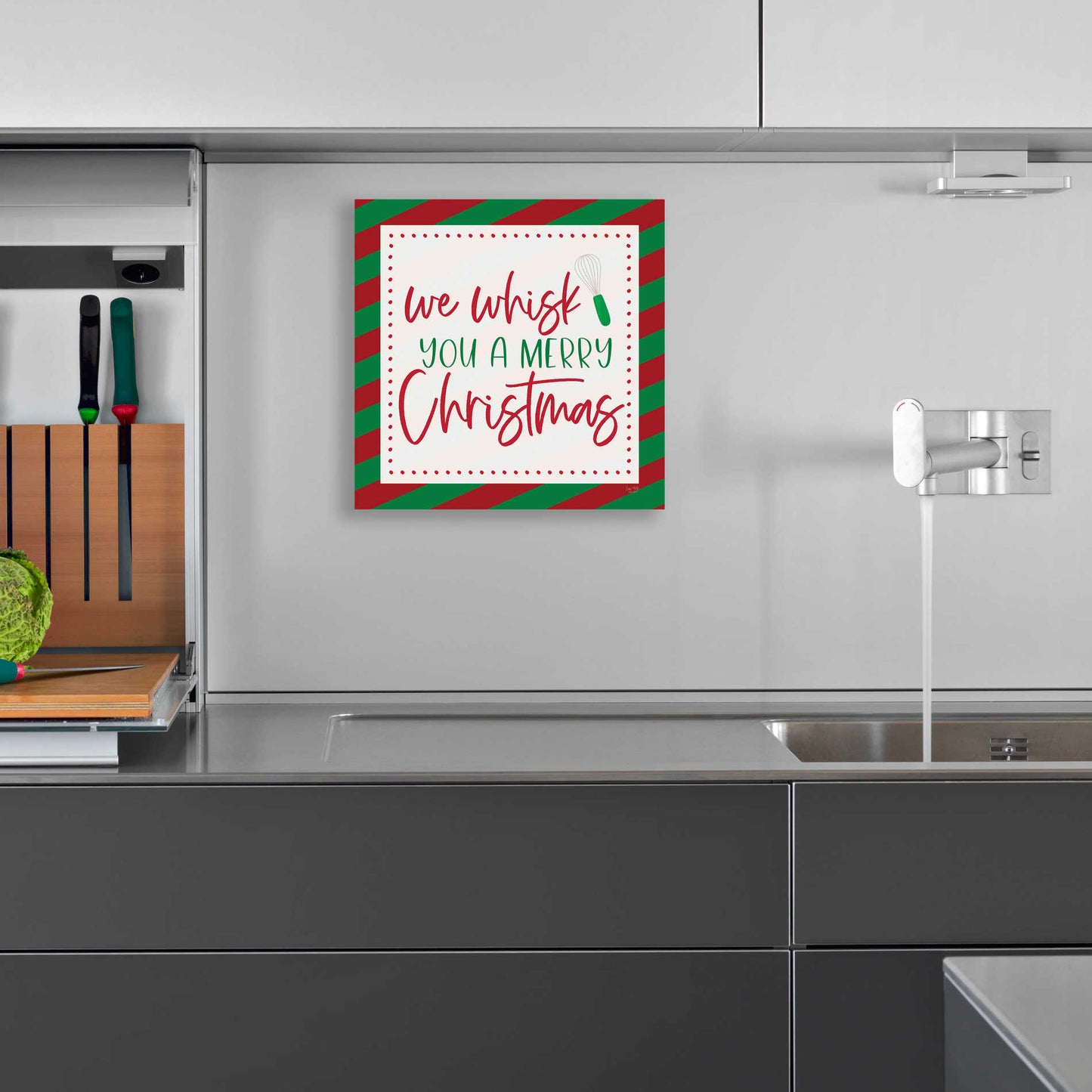 Epic Art 'We Wisk You a Merry Christmas' by Lux + Me, Acrylic Glass Wall Art,12x12