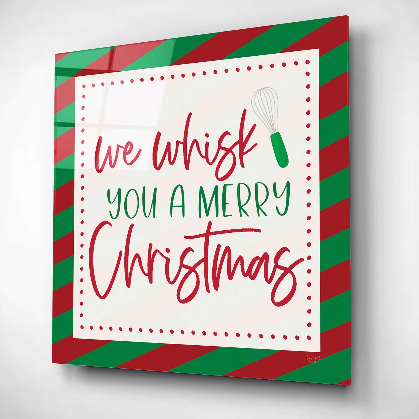 Epic Art 'We Wisk You a Merry Christmas' by Lux + Me, Acrylic Glass Wall Art,12x12