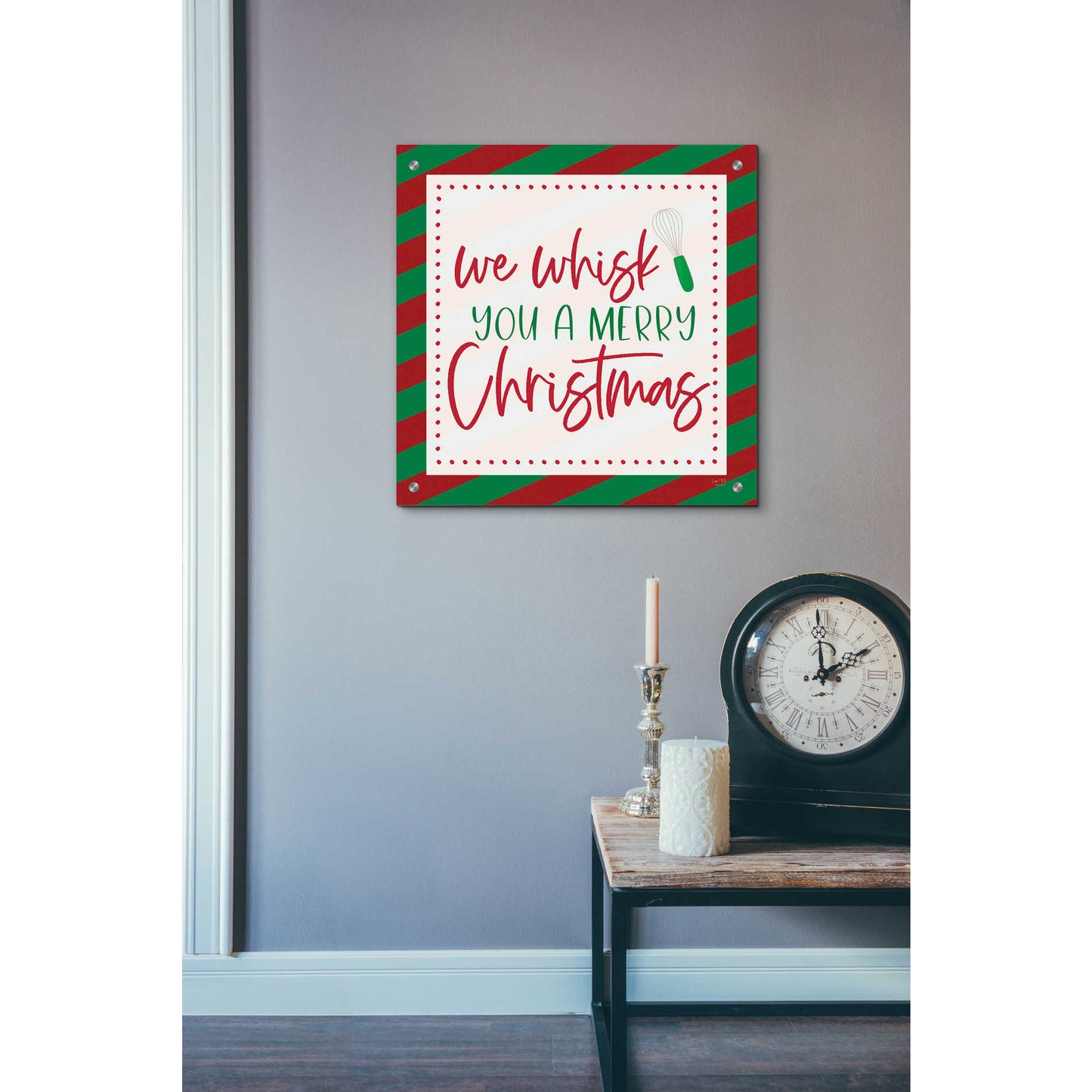 Epic Art 'We Wisk You a Merry Christmas' by Lux + Me, Acrylic Glass Wall Art,24x24