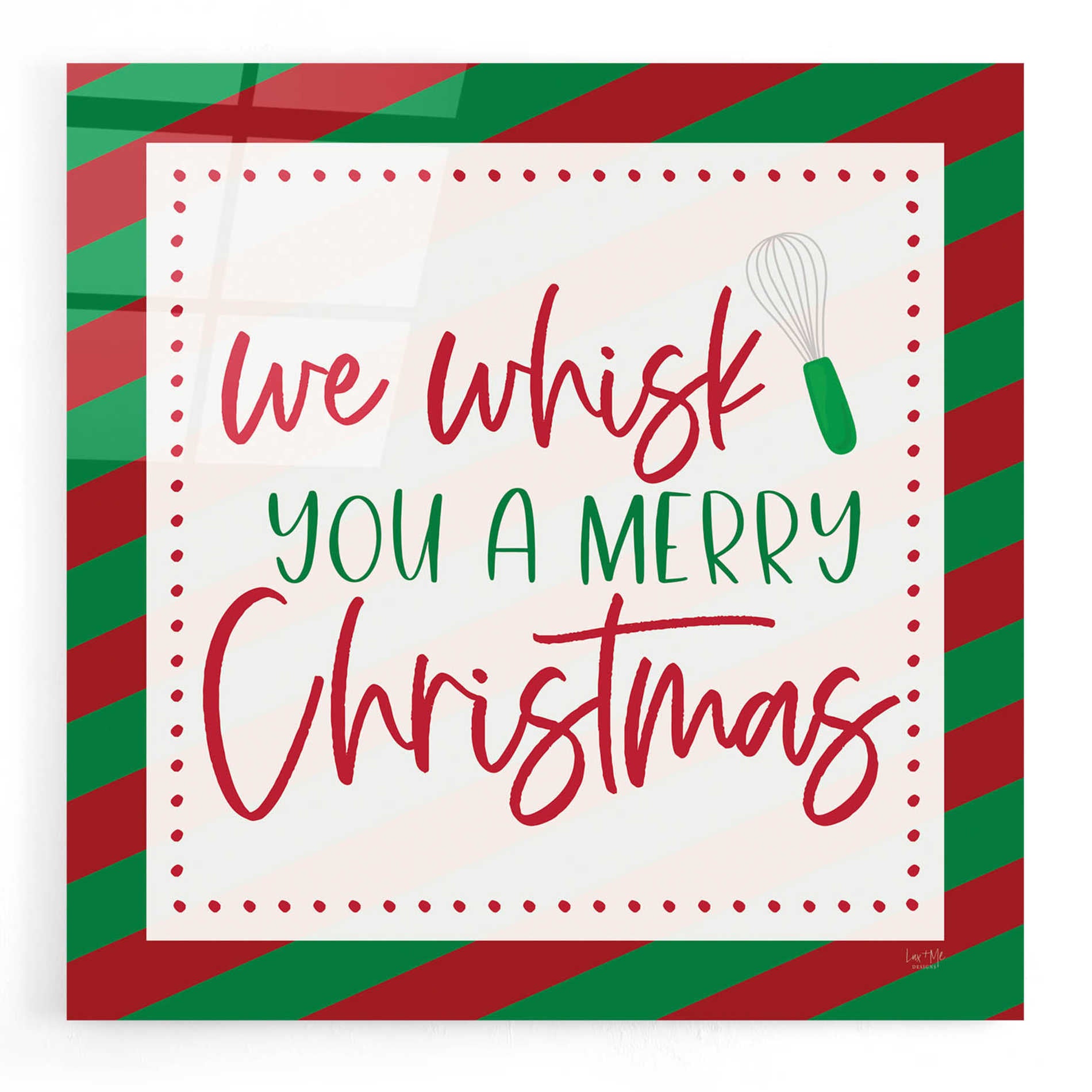 Epic Art 'We Wisk You a Merry Christmas' by Lux + Me, Acrylic Glass Wall Art,24x24