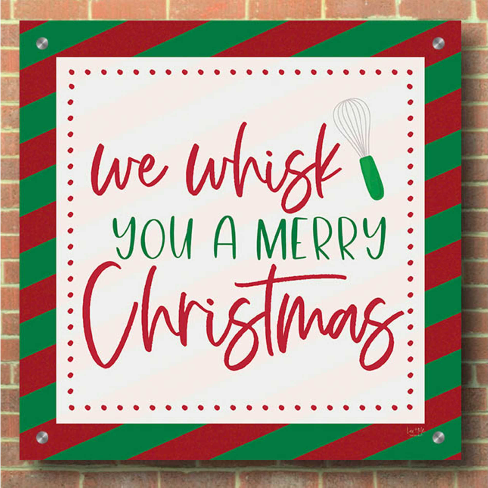 Epic Art 'We Wisk You a Merry Christmas' by Lux + Me, Acrylic Glass Wall Art,36x36