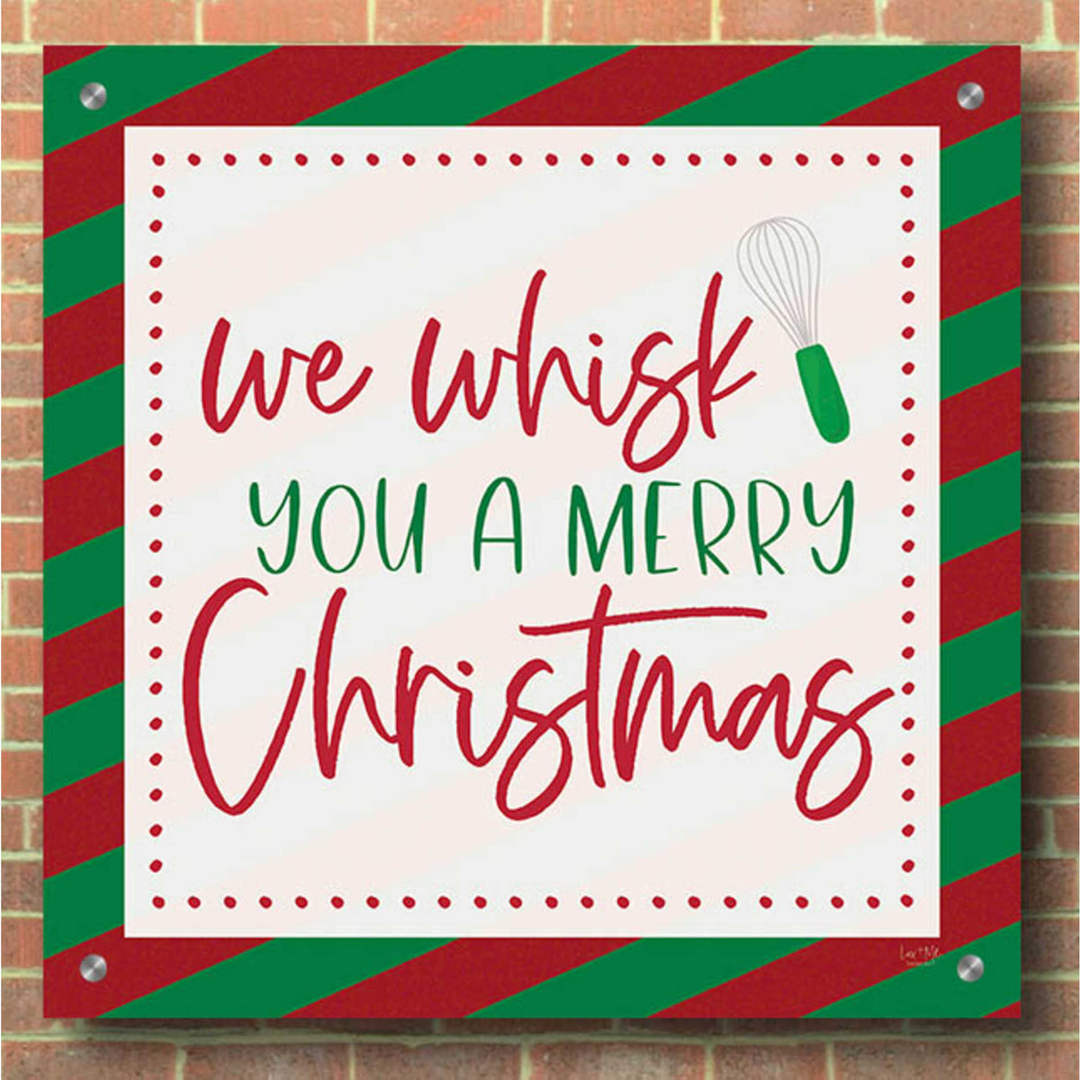 Epic Art 'We Wisk You a Merry Christmas' by Lux + Me, Acrylic Glass Wall Art,36x36