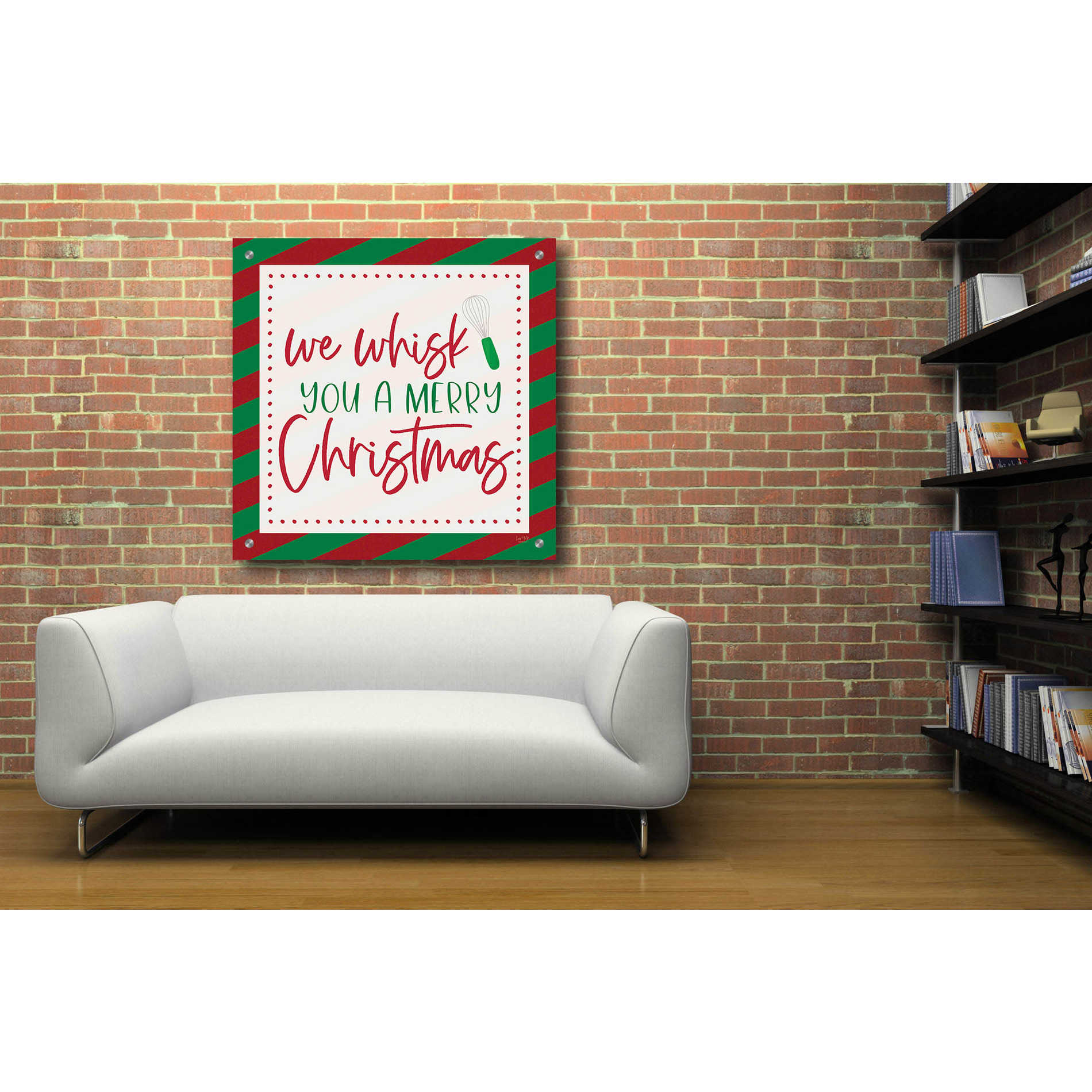 Epic Art 'We Wisk You a Merry Christmas' by Lux + Me, Acrylic Glass Wall Art,36x36