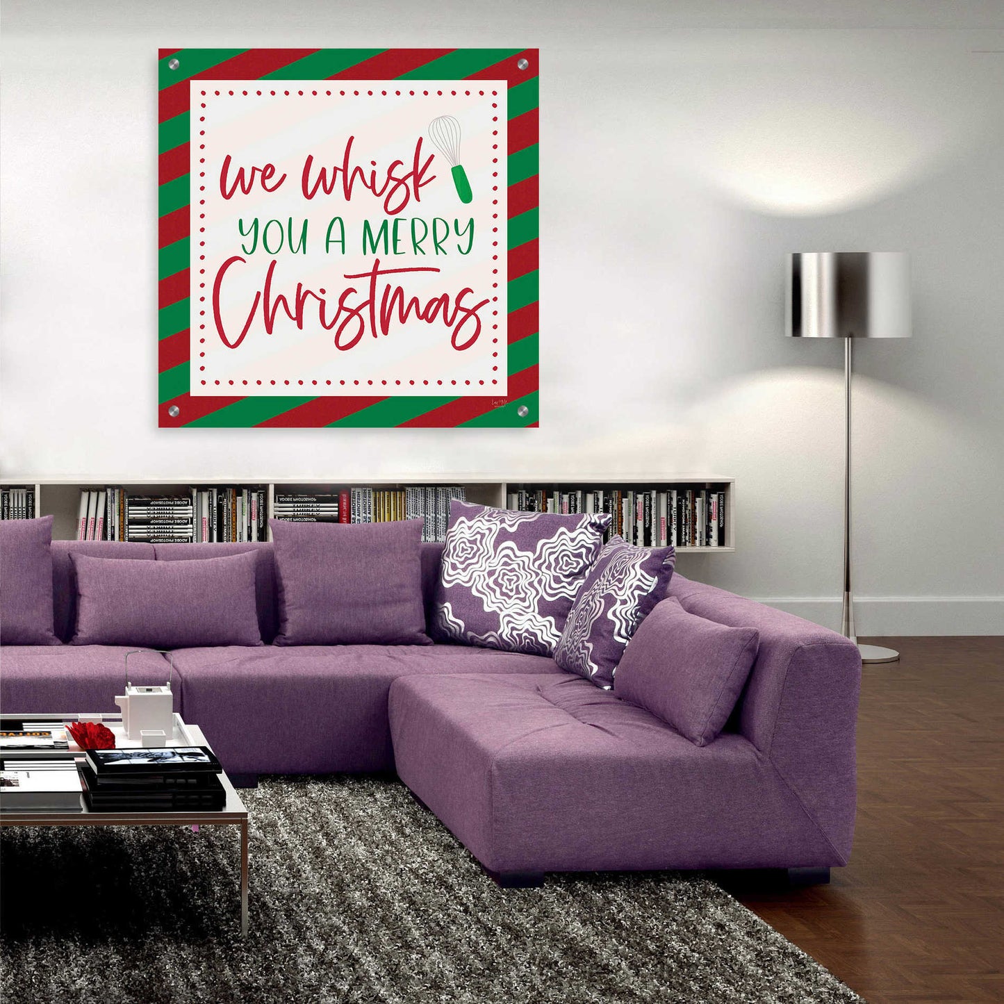 Epic Art 'We Wisk You a Merry Christmas' by Lux + Me, Acrylic Glass Wall Art,36x36