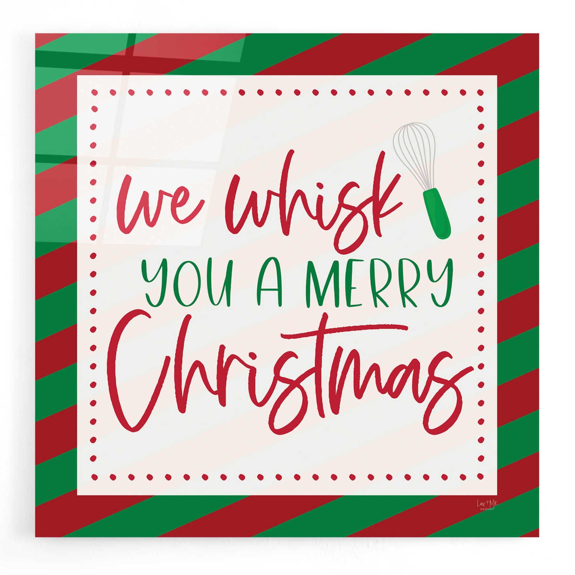 Epic Art 'We Wisk You a Merry Christmas' by Lux + Me, Acrylic Glass Wall Art,36x36