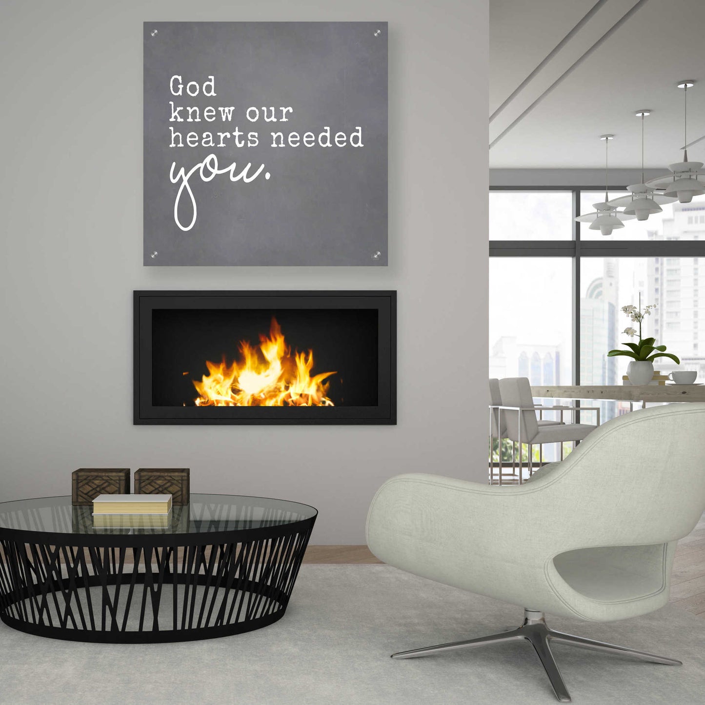 Epic Art 'God Knew Our Hearts Needed You' by Lux + Me, Acrylic Glass Wall Art,36x36