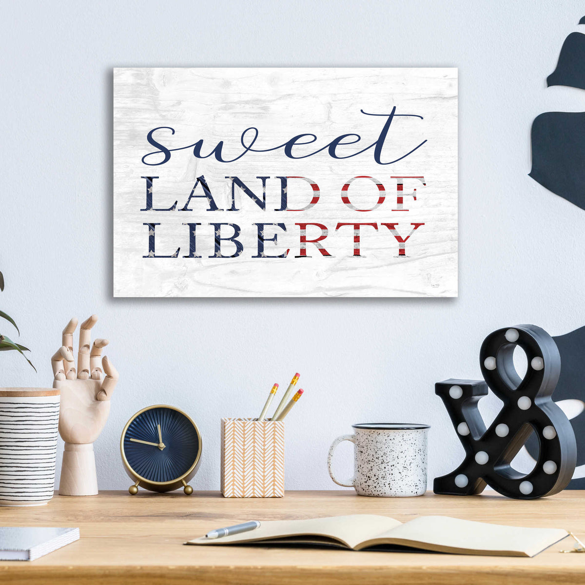 Epic Art 'Sweet Land of Liberty II' by Lux + Me, Acrylic Glass Wall Art,16x12