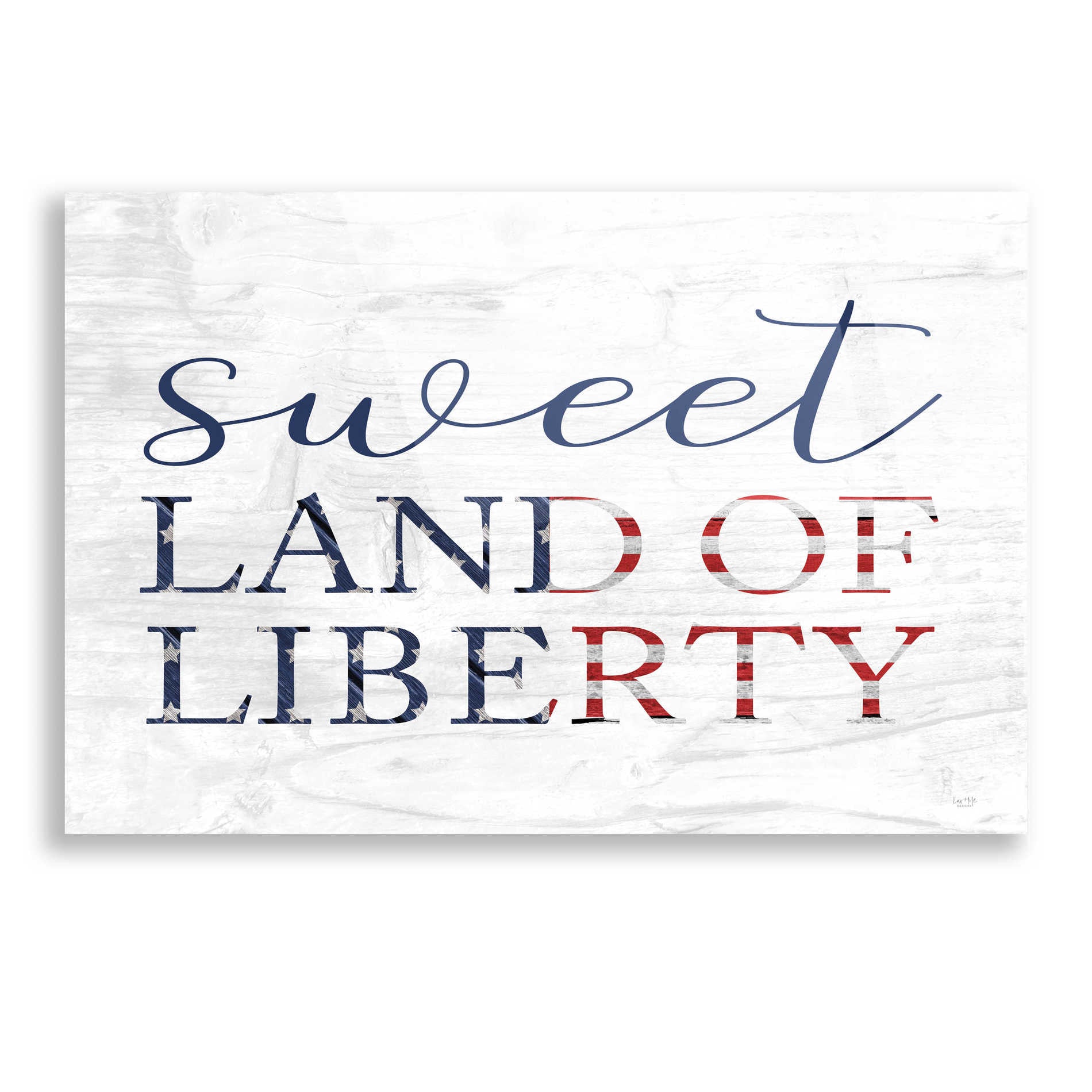 Epic Art 'Sweet Land of Liberty II' by Lux + Me, Acrylic Glass Wall Art,16x12
