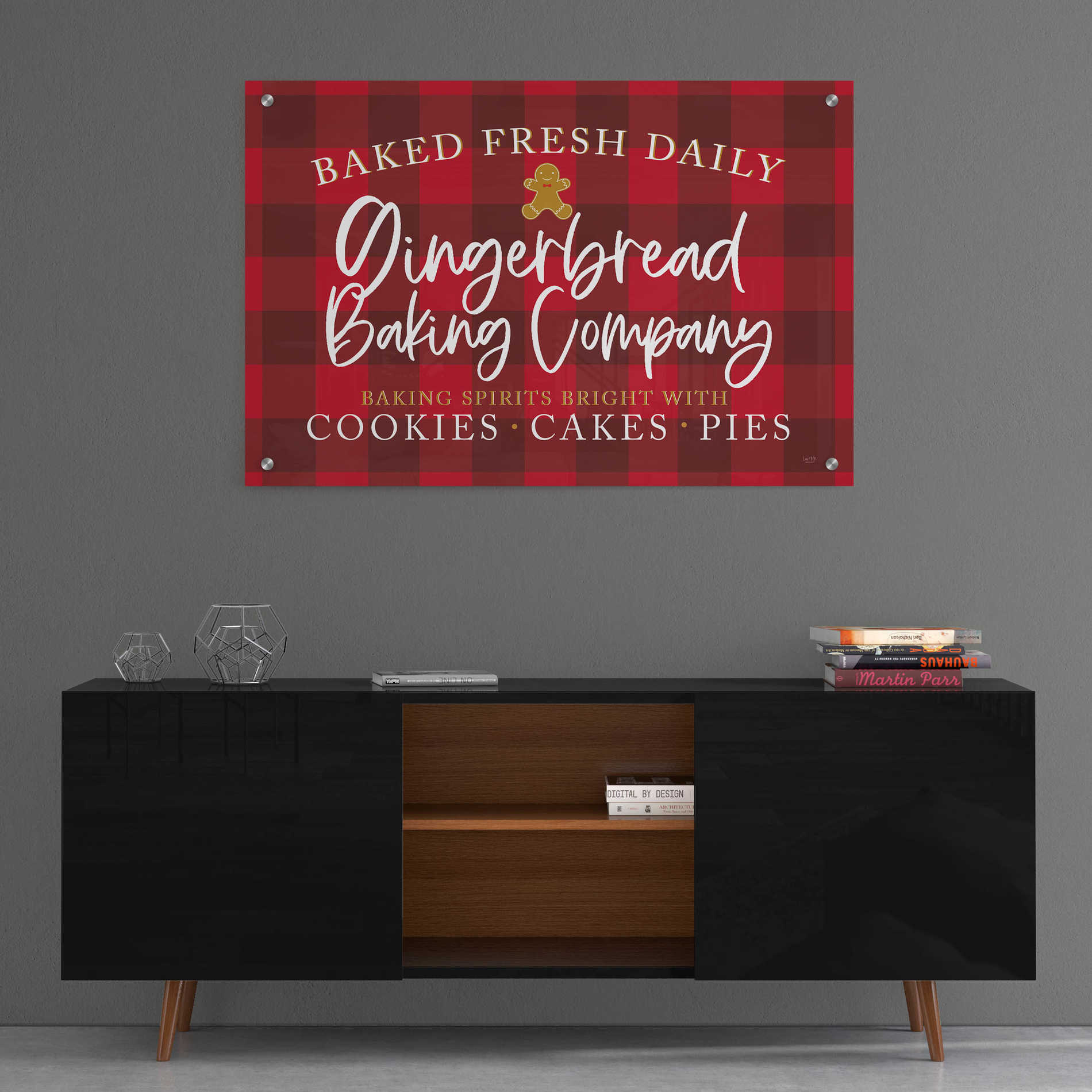 Epic Art 'Gingerbread Baking Company' by Lux + Me, Acrylic Glass Wall Art,36x24