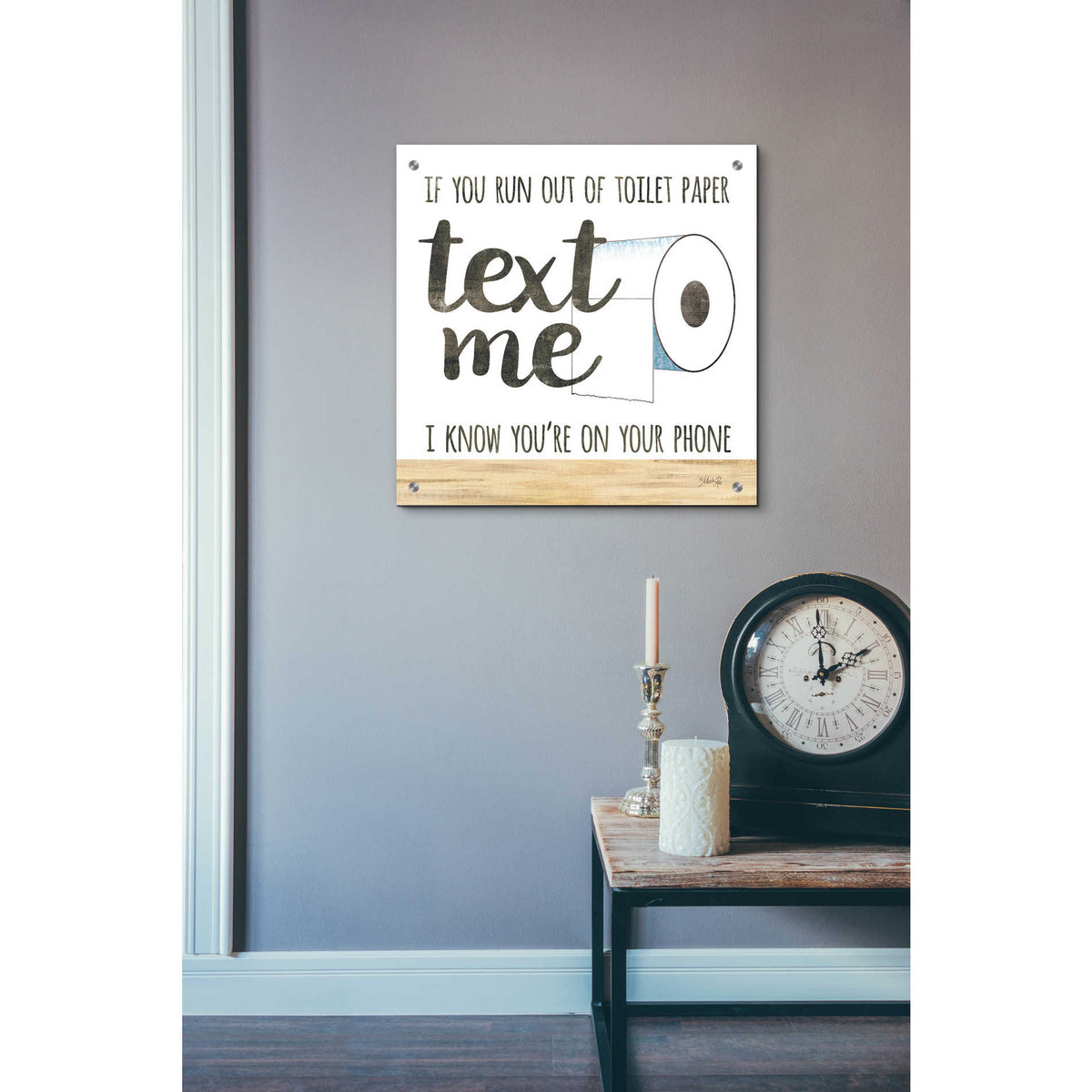 Epic Art 'Text Me' by Marla Rae, Acrylic Glass Wall Art,24x24