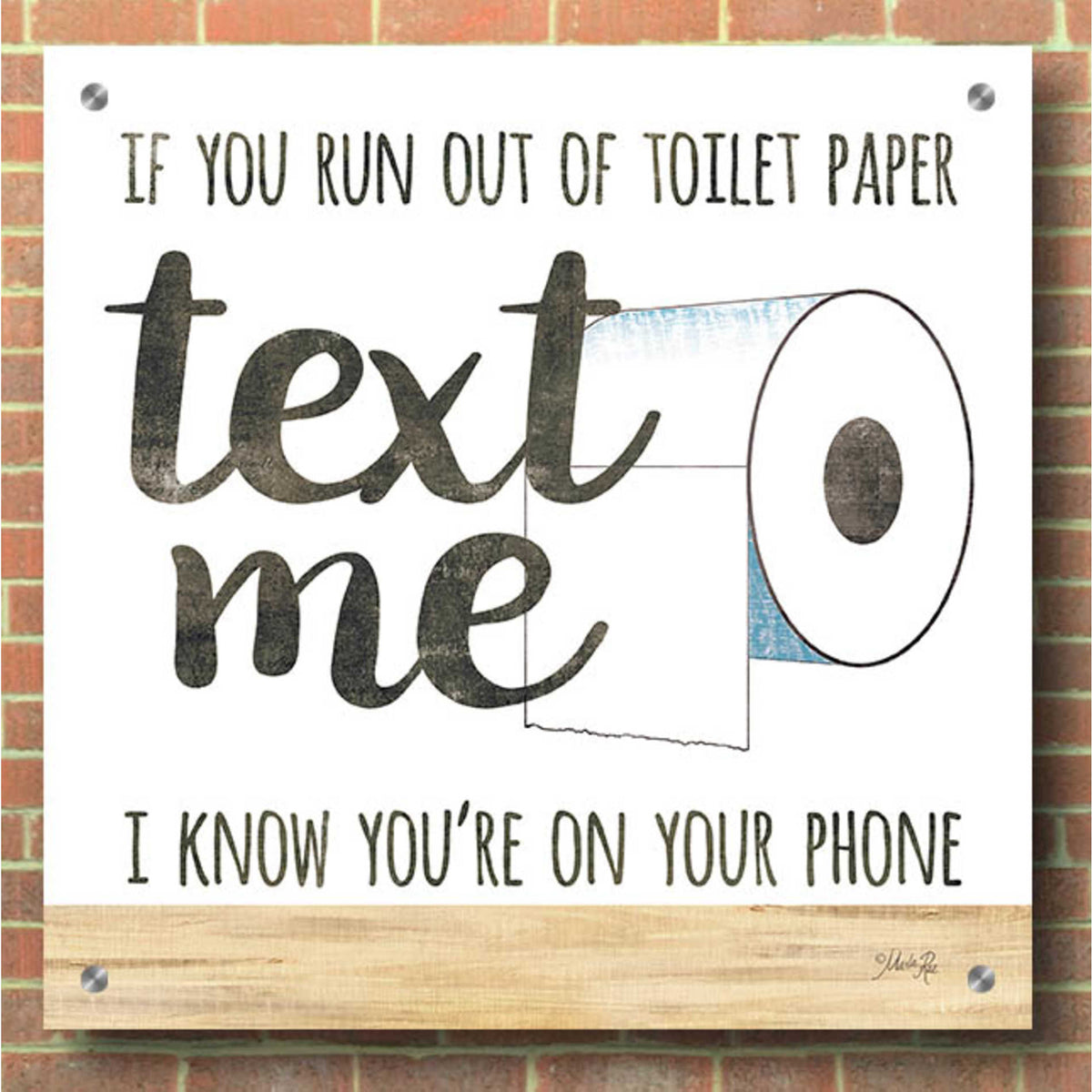 Epic Art 'Text Me' by Marla Rae, Acrylic Glass Wall Art,36x36