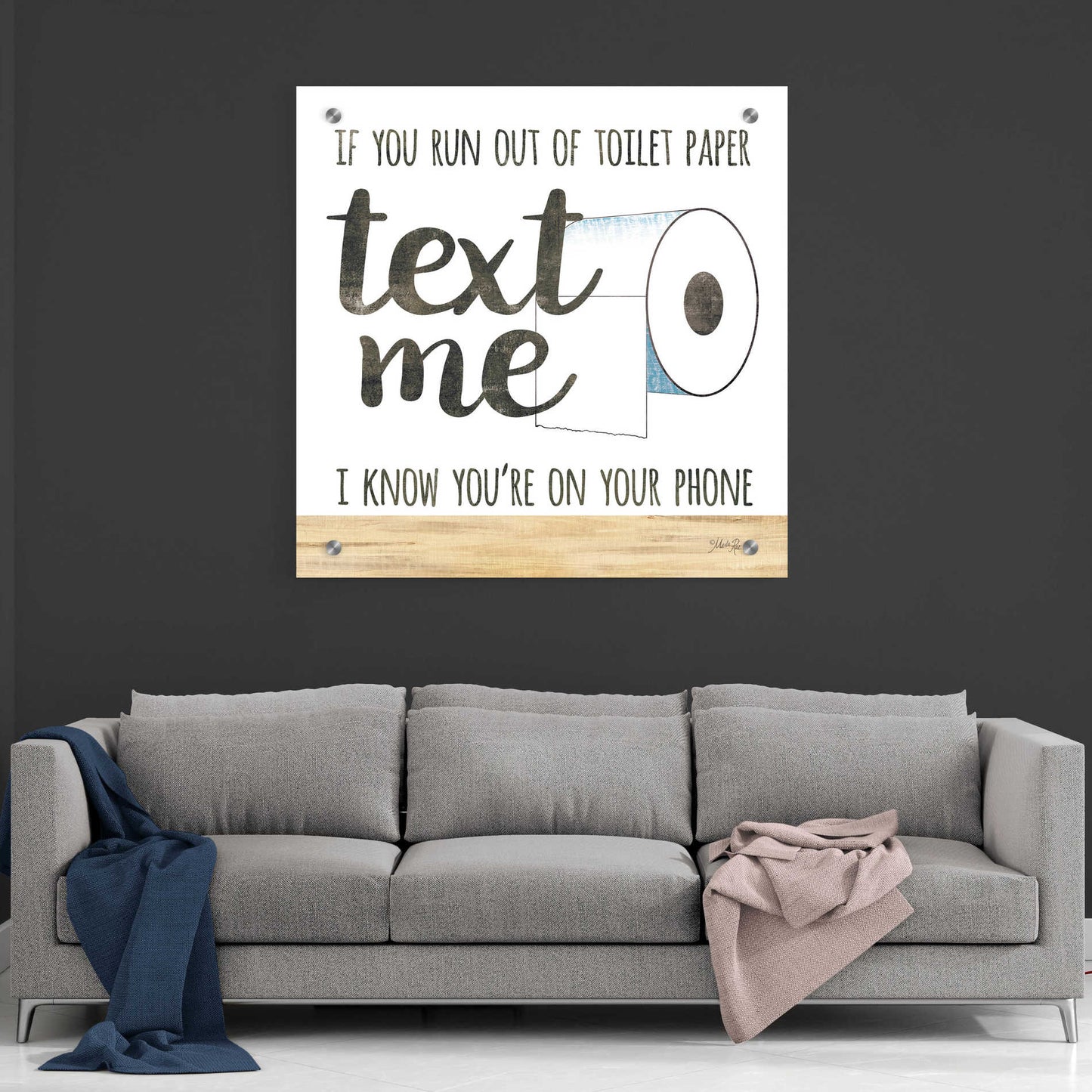 Epic Art 'Text Me' by Marla Rae, Acrylic Glass Wall Art,36x36