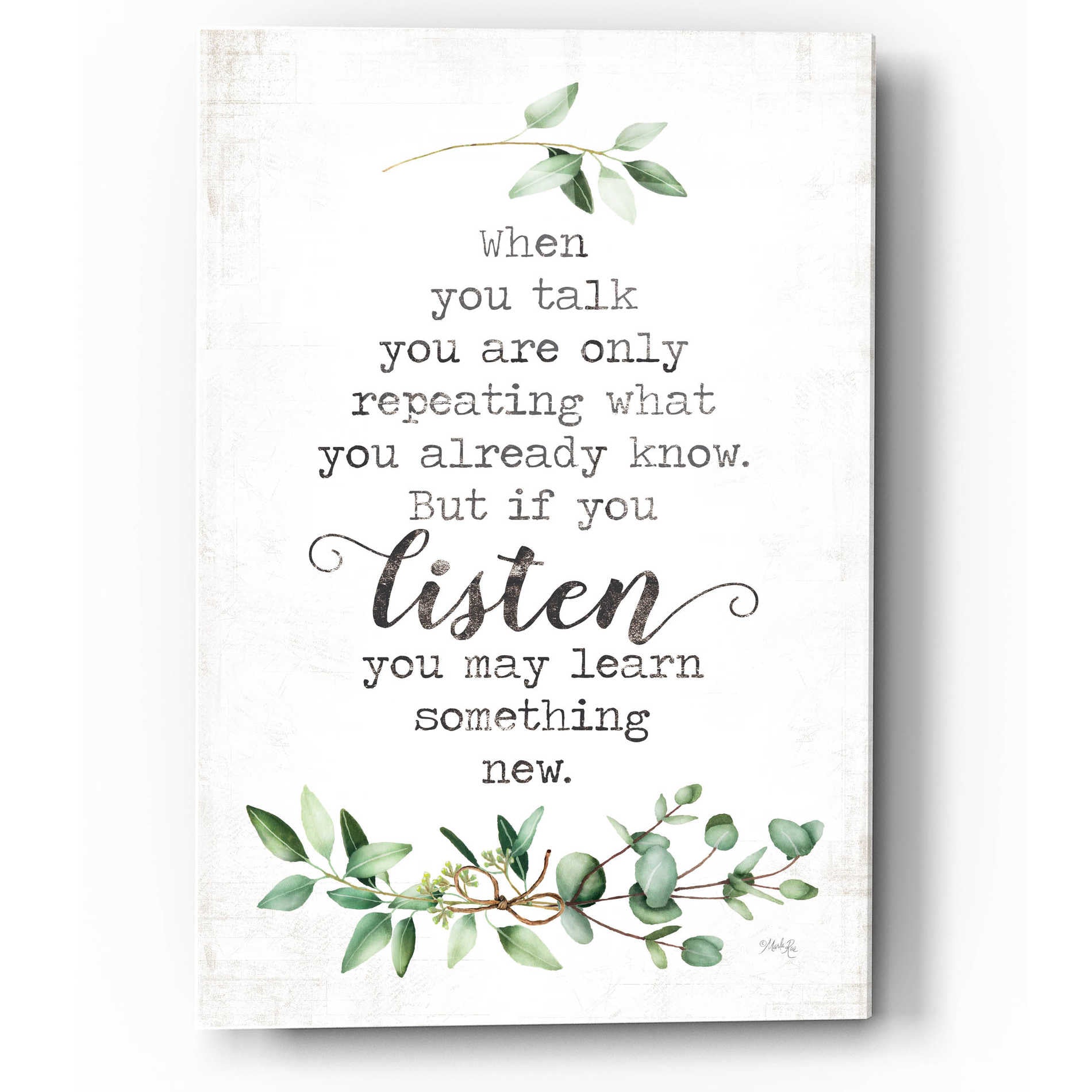 Epic Art 'Listen and Learn' by Marla Rae, Acrylic Glass Wall Art,12x16