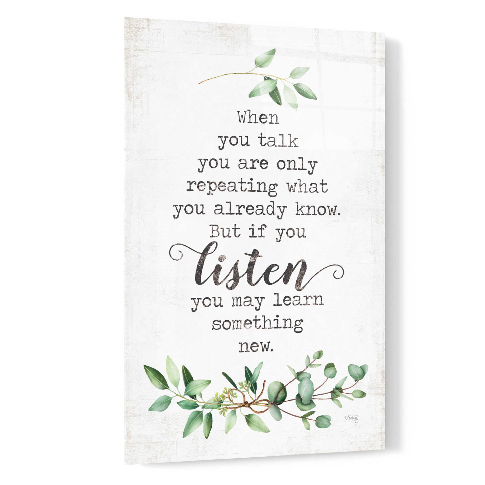 Epic Art 'Listen and Learn' by Marla Rae, Acrylic Glass Wall Art,16x24