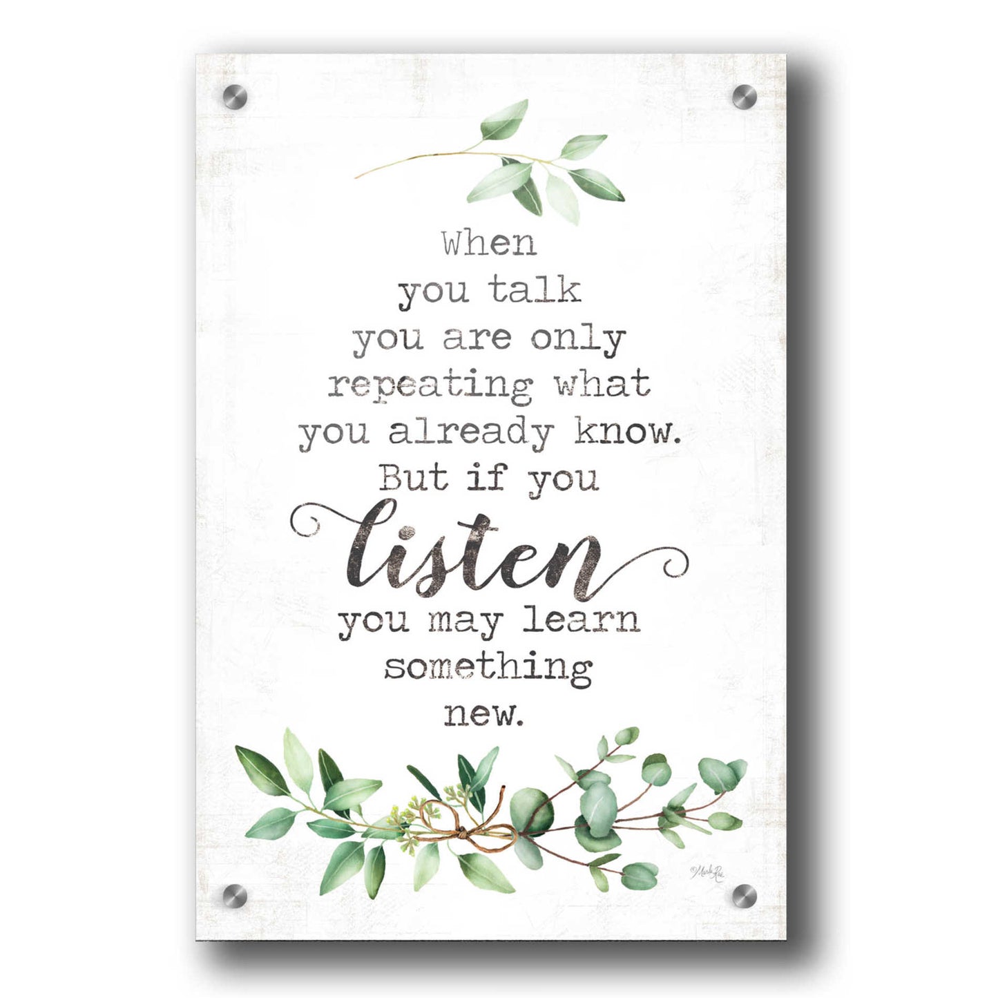 Epic Art 'Listen and Learn' by Marla Rae, Acrylic Glass Wall Art,24x36