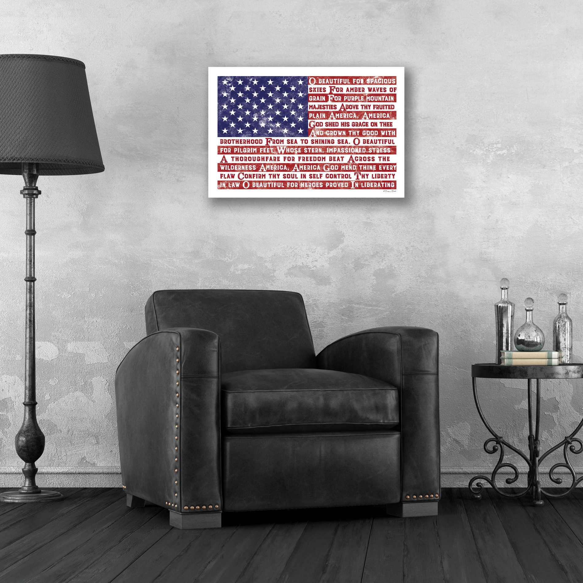 Epic Art 'America the Beautiful Flag' by Susan Ball, Acrylic Glass Wall Art,24x16