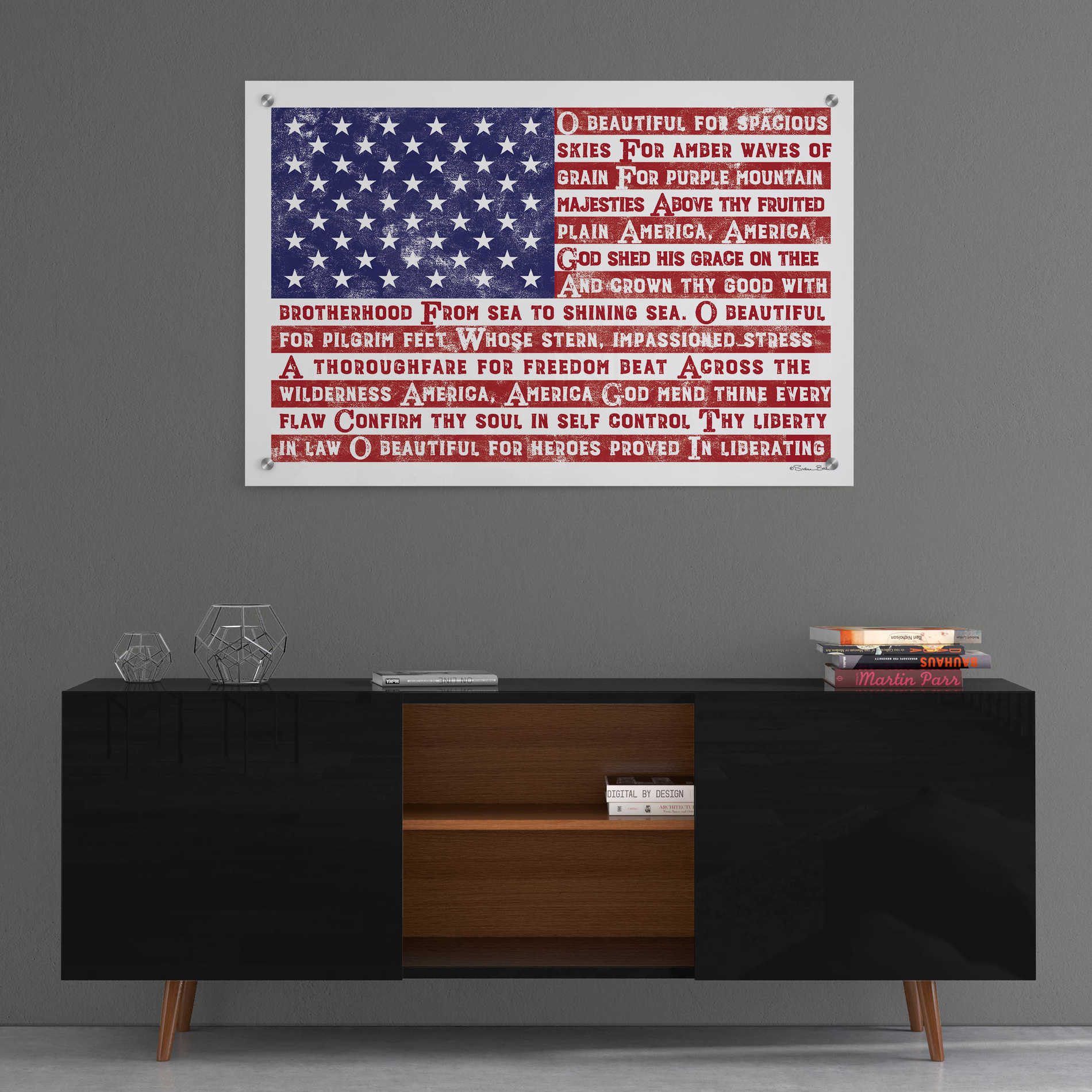 Epic Art 'America the Beautiful Flag' by Susan Ball, Acrylic Glass Wall Art,36x24