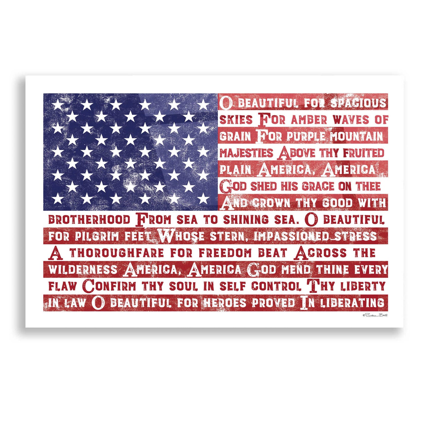 Epic Art 'America the Beautiful Flag' by Susan Ball, Acrylic Glass Wall Art