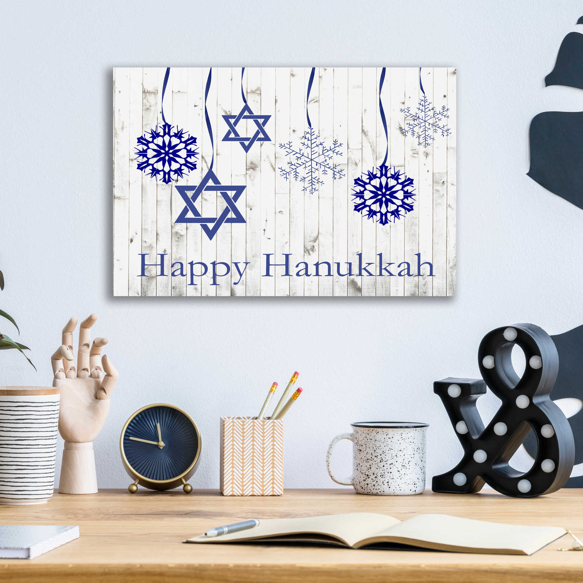 Epic Art 'Punny Hanukkah Collection A' by Alicia Ludwig, Acrylic Glass Wall Art,16x12