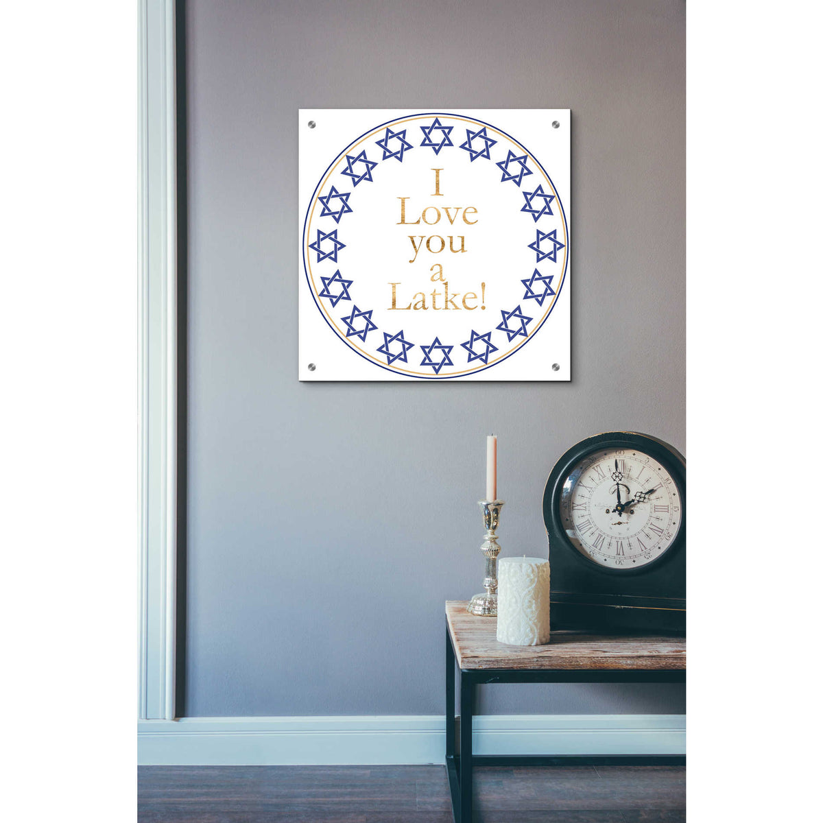 Epic Art 'Punny Hanukkah Collection G' by Alicia Ludwig, Acrylic Glass Wall Art,24x24