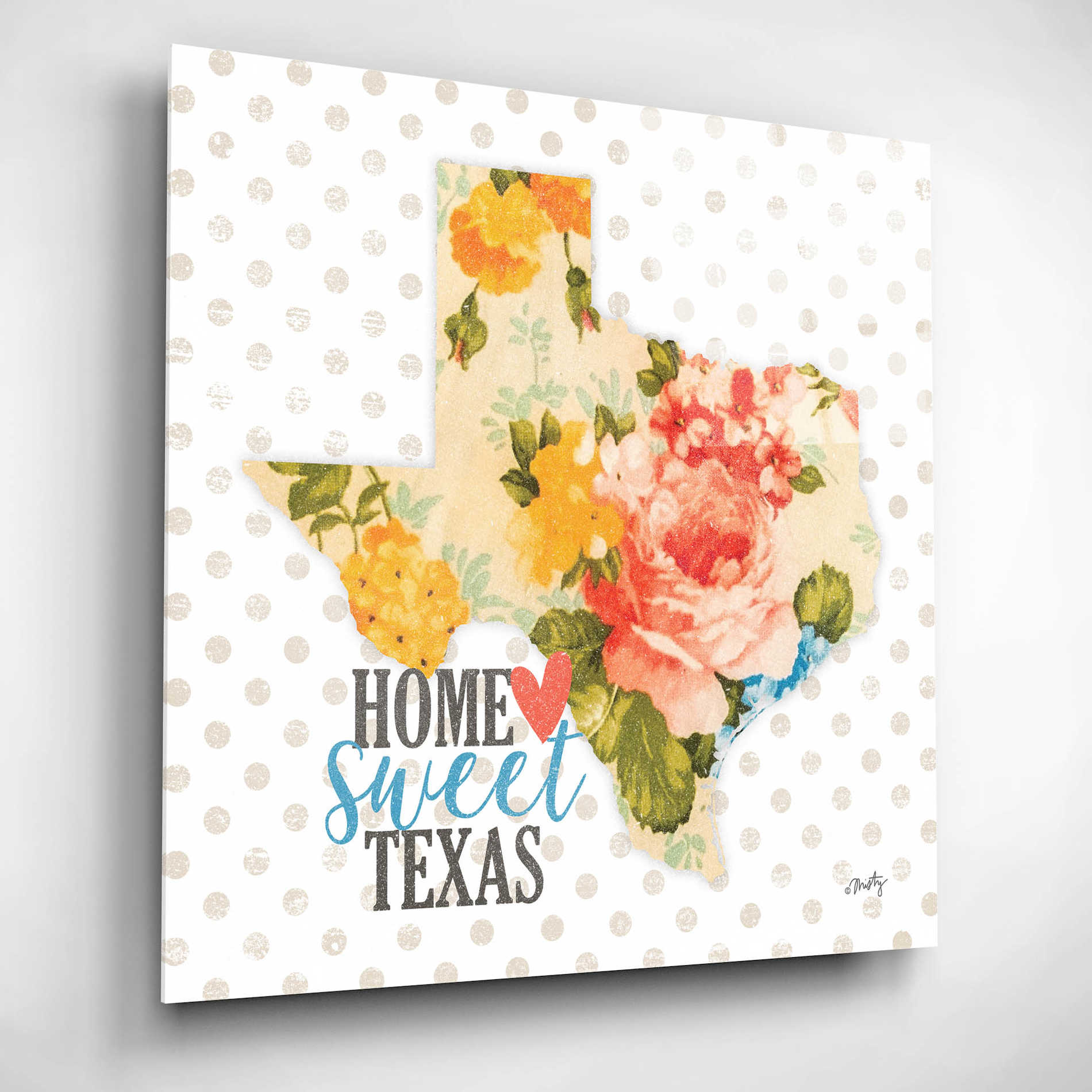 Epic Art 'Home Sweet Texas Floral' by Misty Michelle, Acrylic Glass Wall Art,12x12