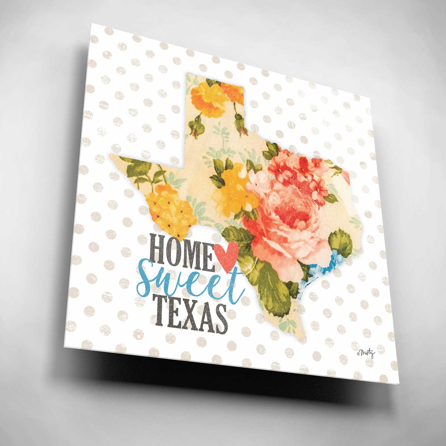 Epic Art 'Home Sweet Texas Floral' by Misty Michelle, Acrylic Glass Wall Art,12x12