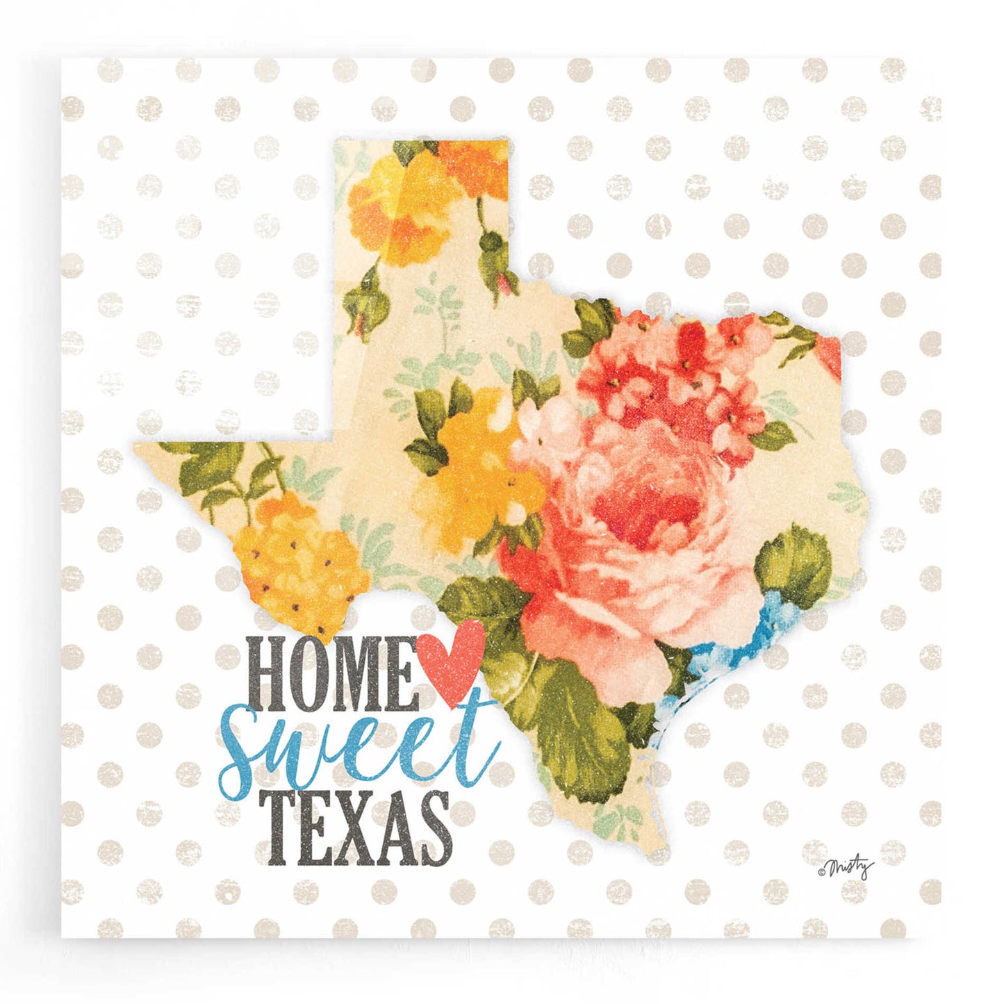 Epic Art 'Home Sweet Texas Floral' by Misty Michelle, Acrylic Glass Wall Art,12x12