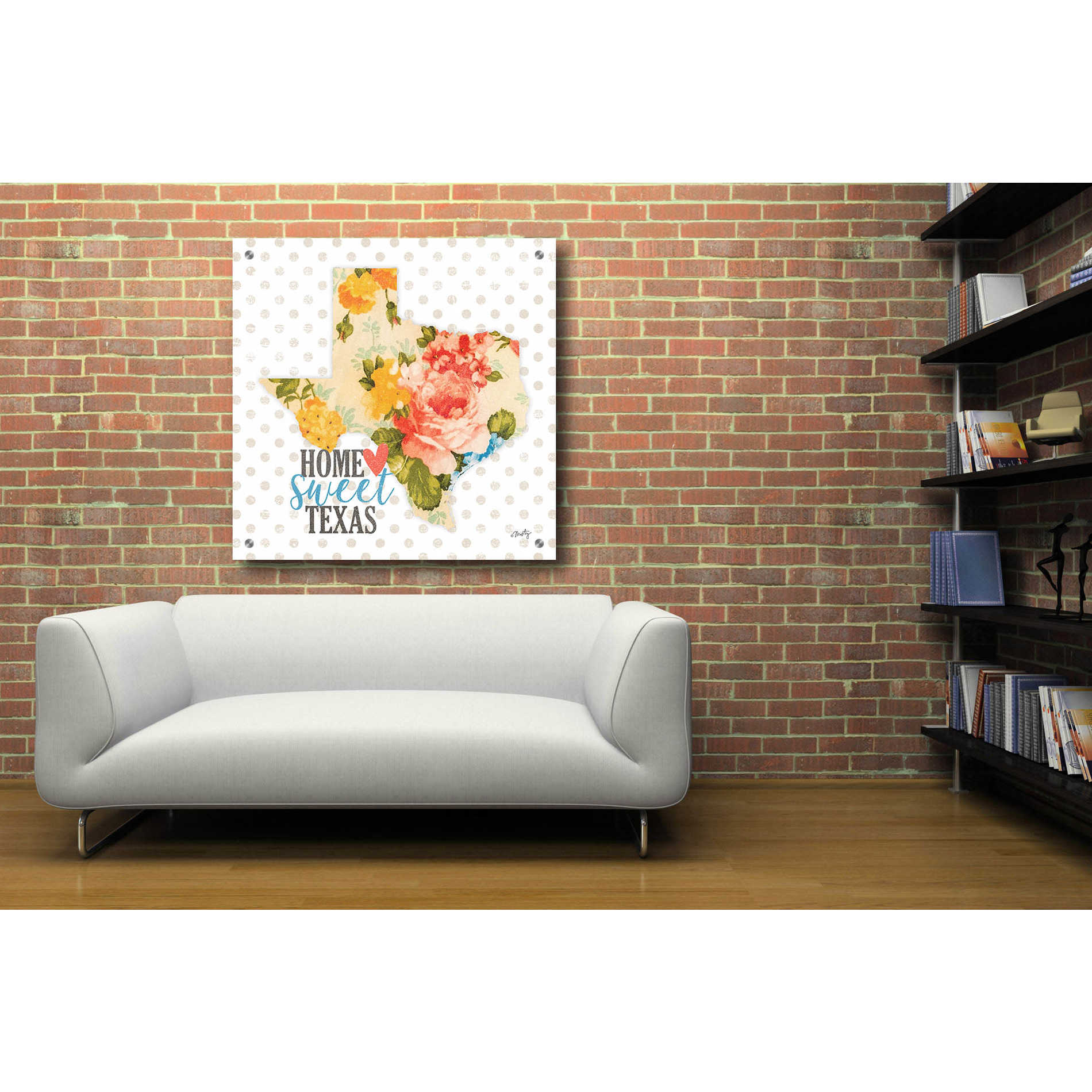 Epic Art 'Home Sweet Texas Floral' by Misty Michelle, Acrylic Glass Wall Art,36x36