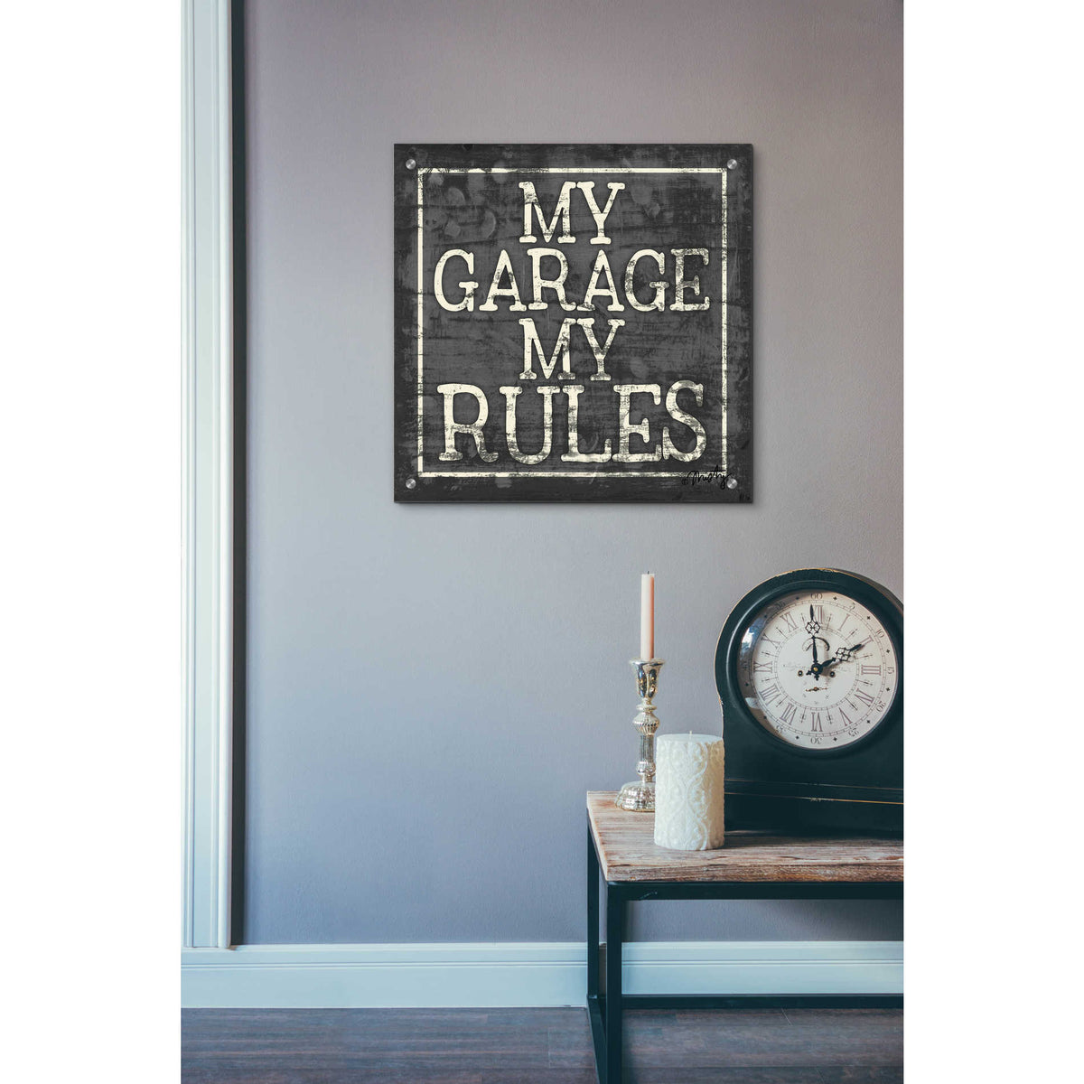 Epic Art 'My Garage, My Rules' by Misty Michelle, Acrylic Glass Wall Art,24x24