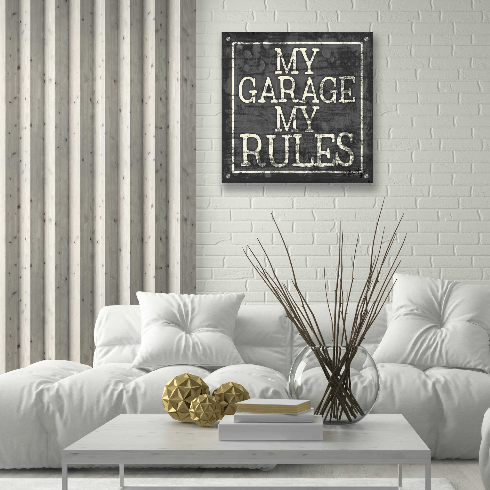 Epic Art 'My Garage, My Rules' by Misty Michelle, Acrylic Glass Wall Art,24x24