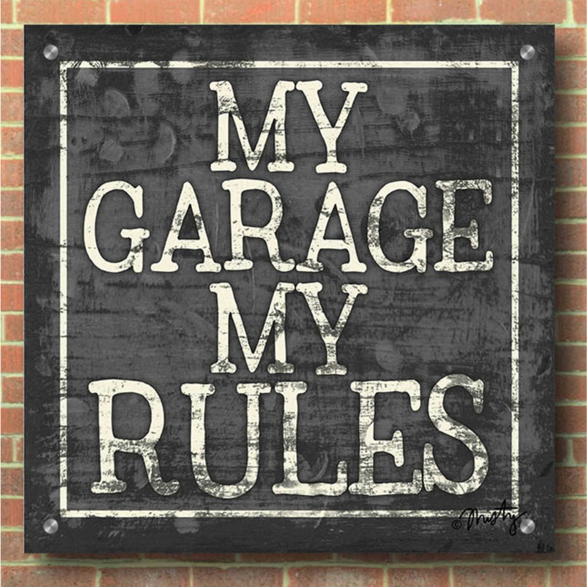 Epic Art 'My Garage, My Rules' by Misty Michelle, Acrylic Glass Wall Art,36x36