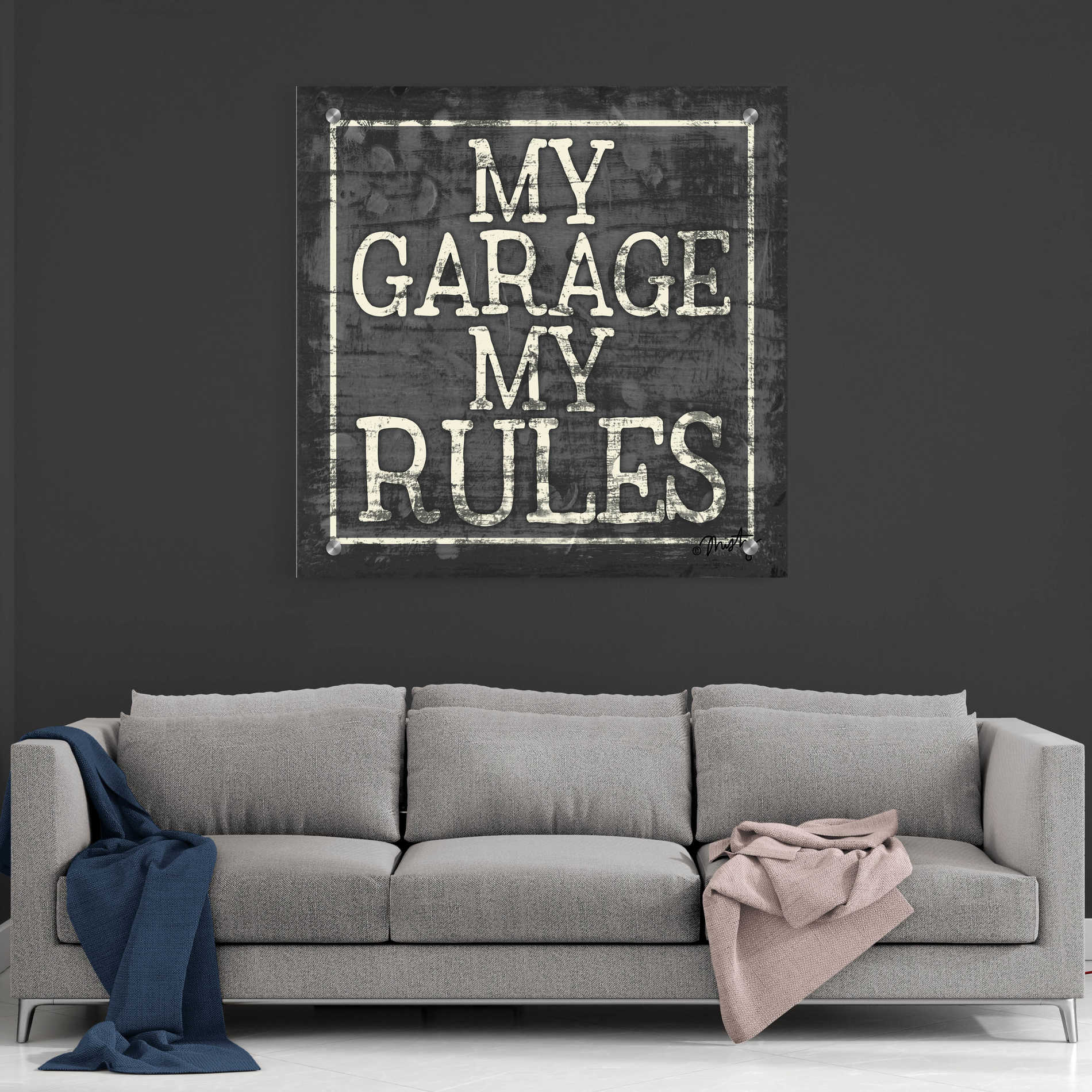 Epic Art 'My Garage, My Rules' by Misty Michelle, Acrylic Glass Wall Art,36x36