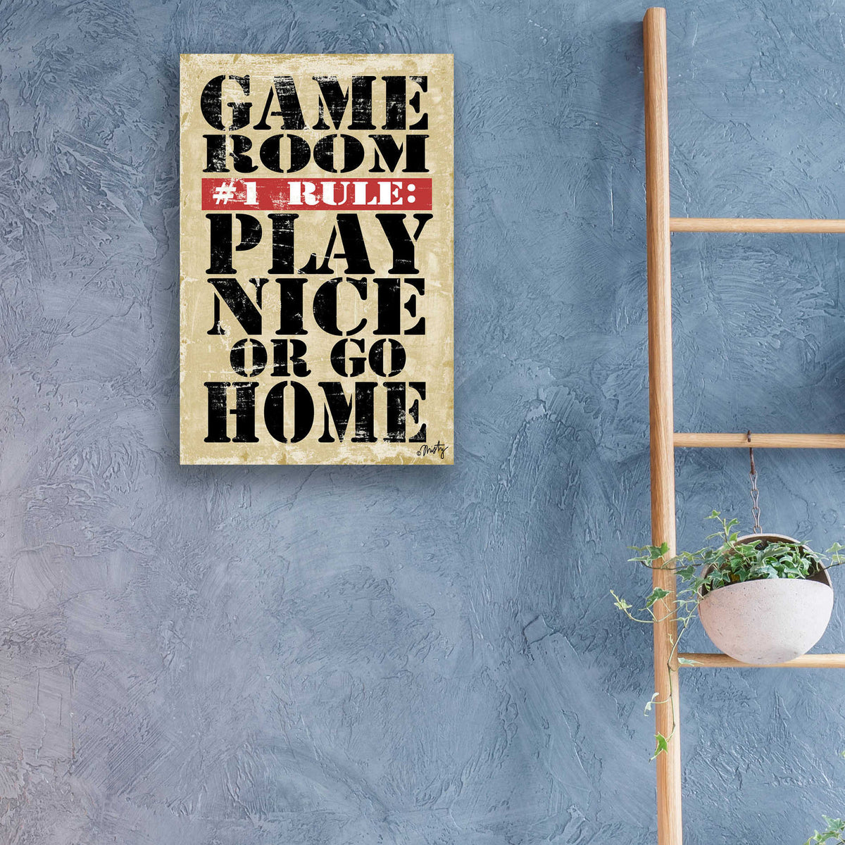 Epic Art 'Game Room #1 Rule' by Misty Michelle, Acrylic Glass Wall Art,16x24