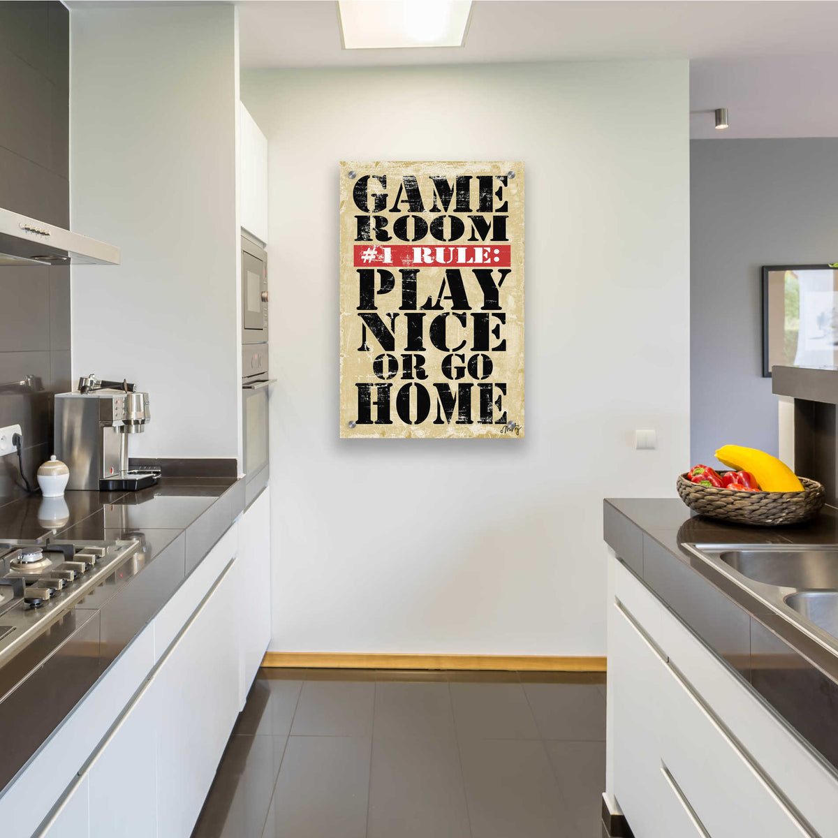 Epic Art 'Game Room #1 Rule' by Misty Michelle, Acrylic Glass Wall Art,24x36